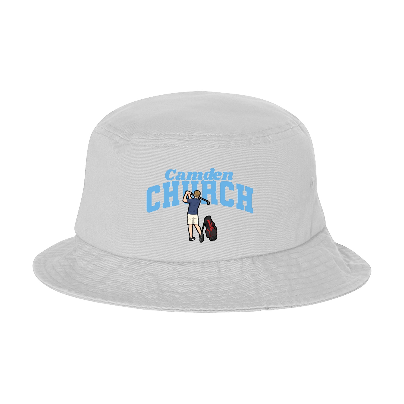 Bucket Cap — Signature Arch in White