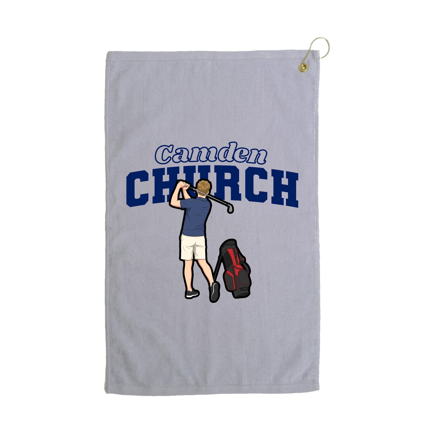 Golf Towel — Name Arch in Grey
