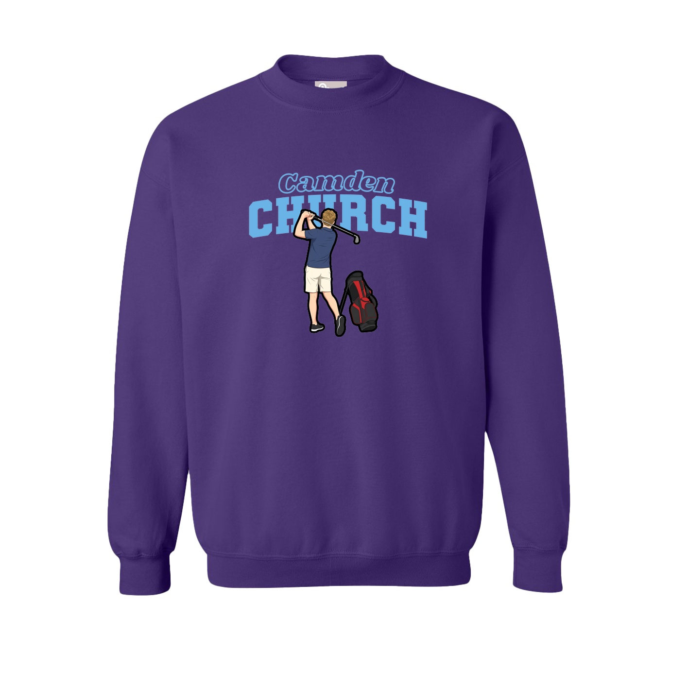 Fleece Crew — Name Arch in Purple