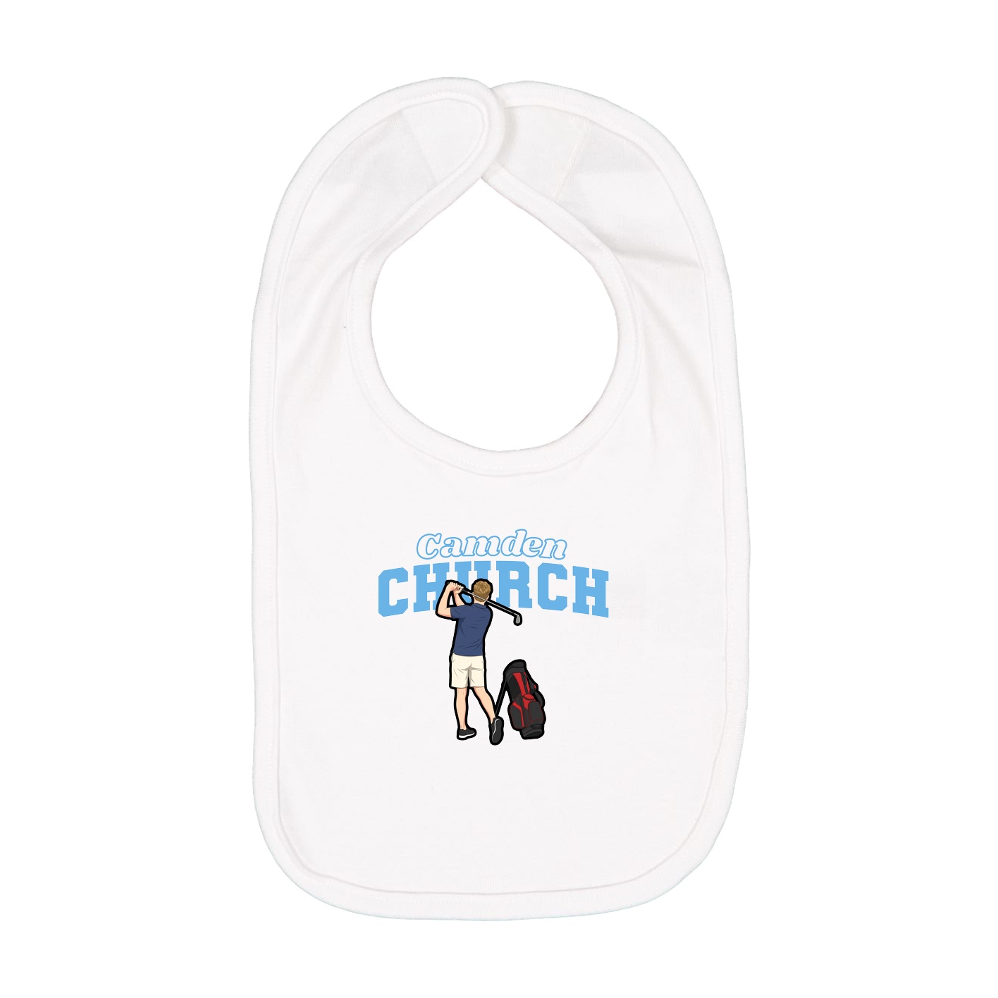 Infant Bib — Name Arch in White