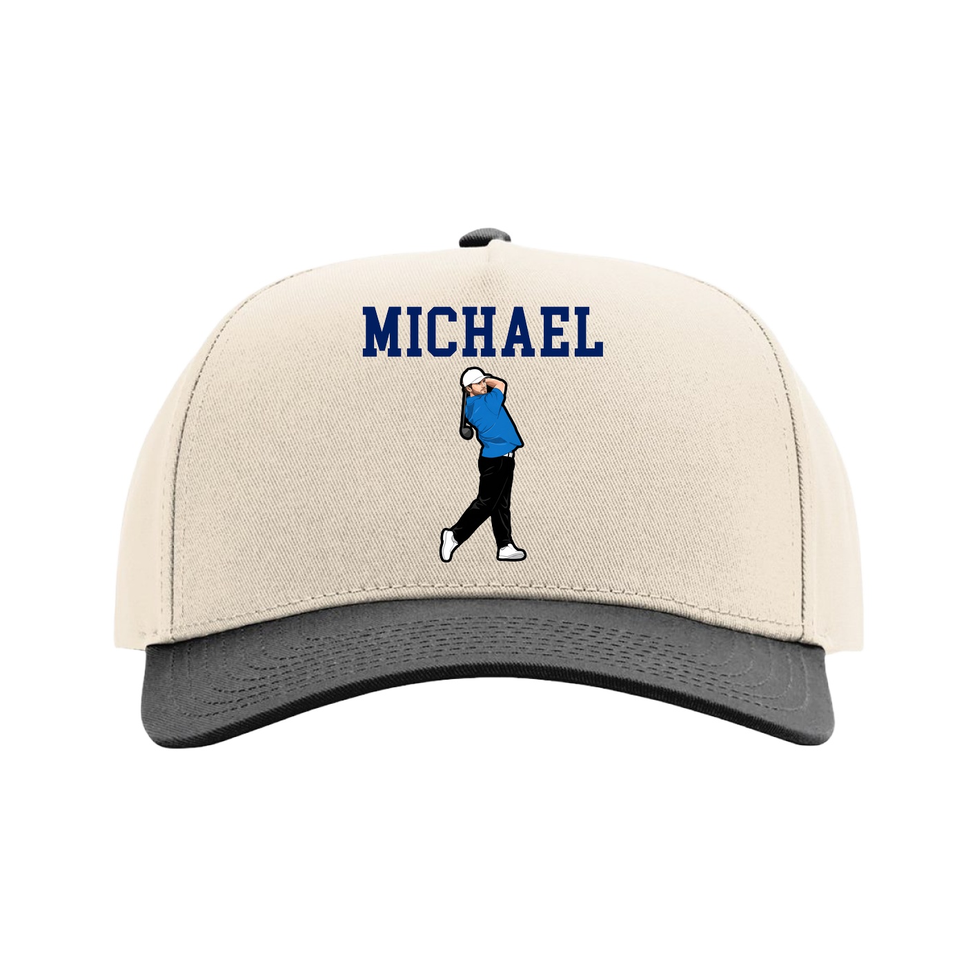 Full Fabric Five-Panel Champ Cap — Shirsey in Cream/Black