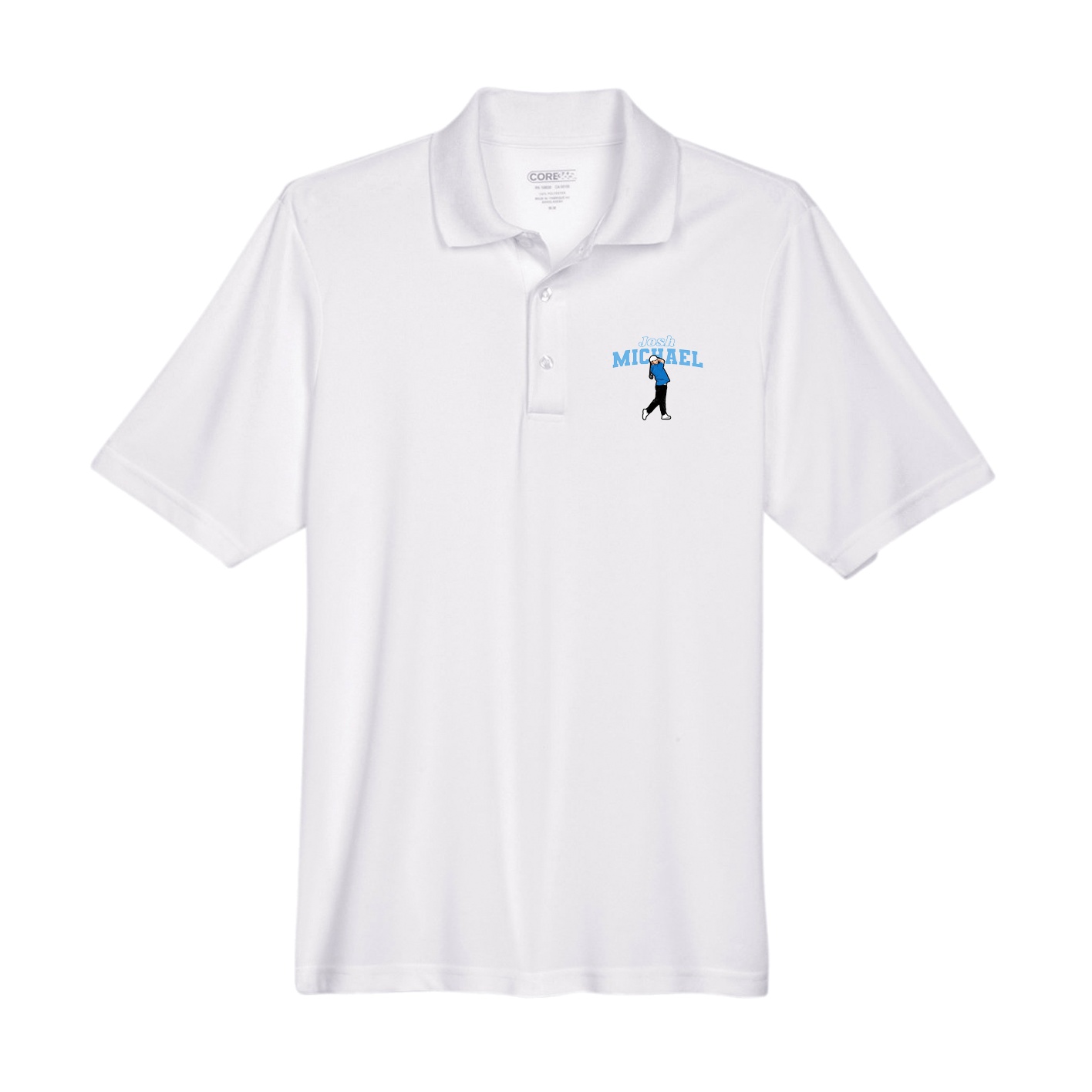 Performance Polo — Name Arch in White