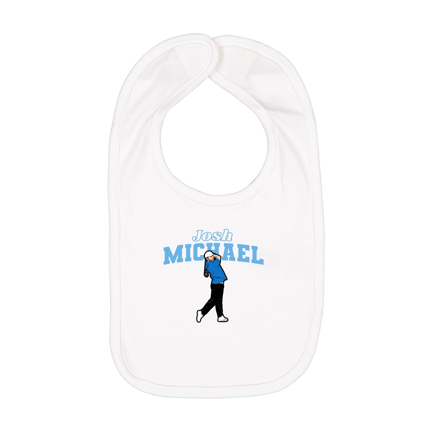 Infant Bib — Name Arch in White