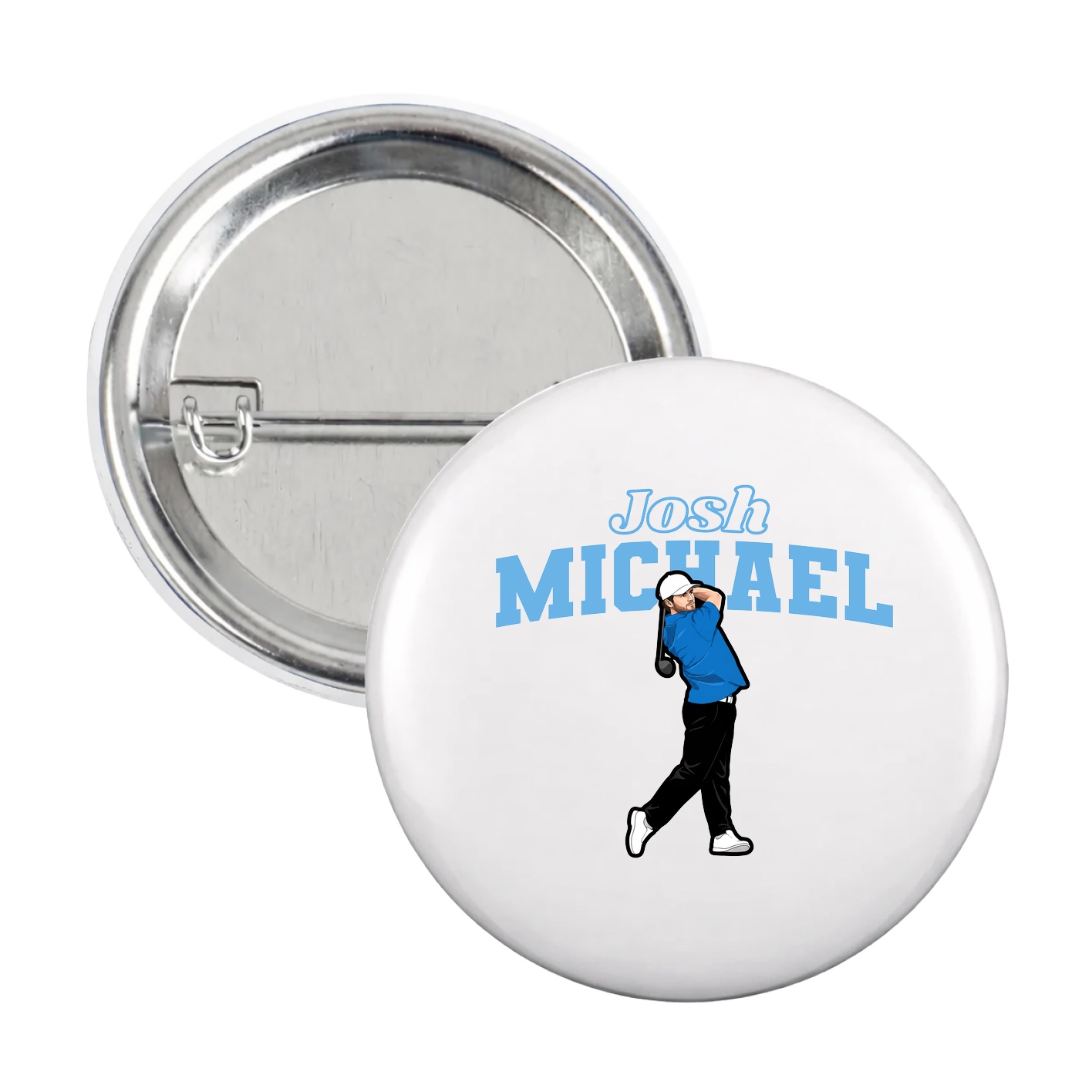 Game Day Button — Name Arch in White
