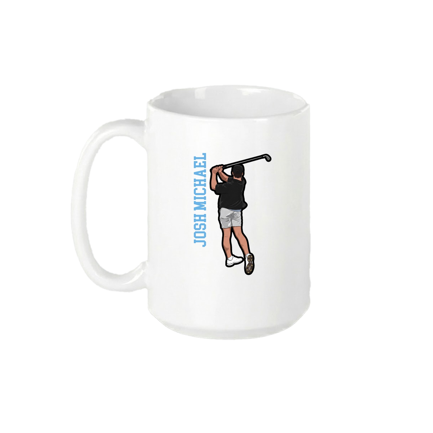 15oz Coffee Mug — Name Vertical in White