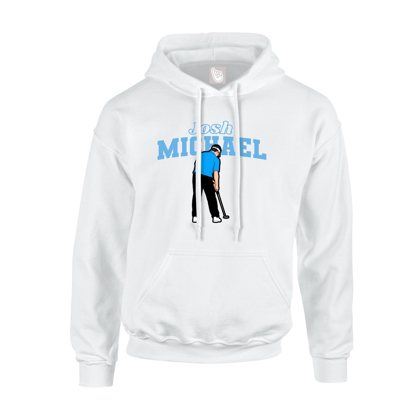 Youth Hoodie — Name Arch in White