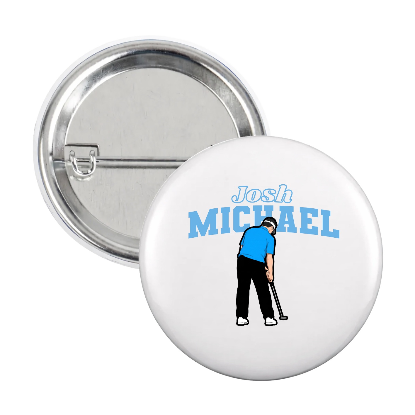 Game Day Button — Name Arch in White