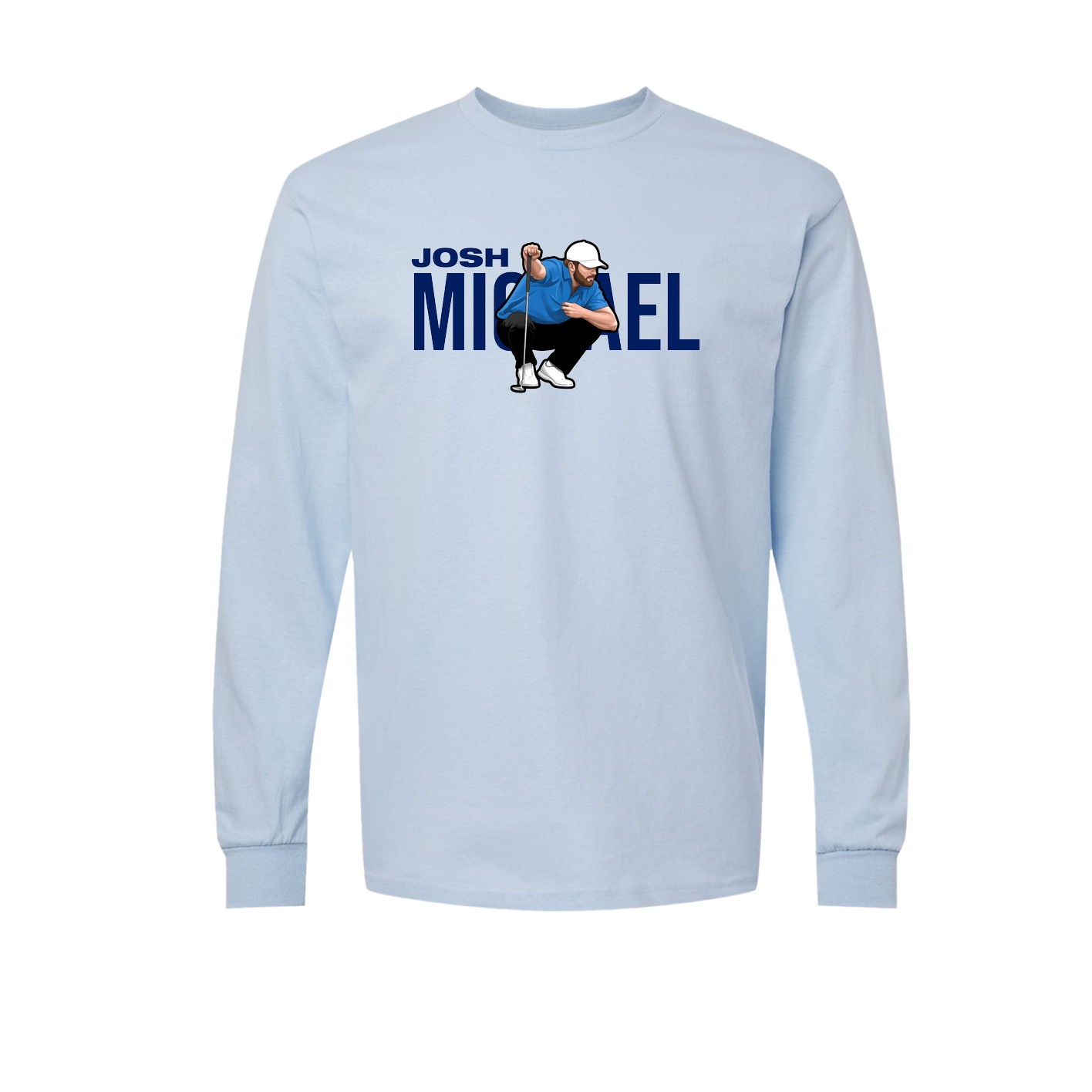 Long Sleeve Tee — Player Name in Light Blue