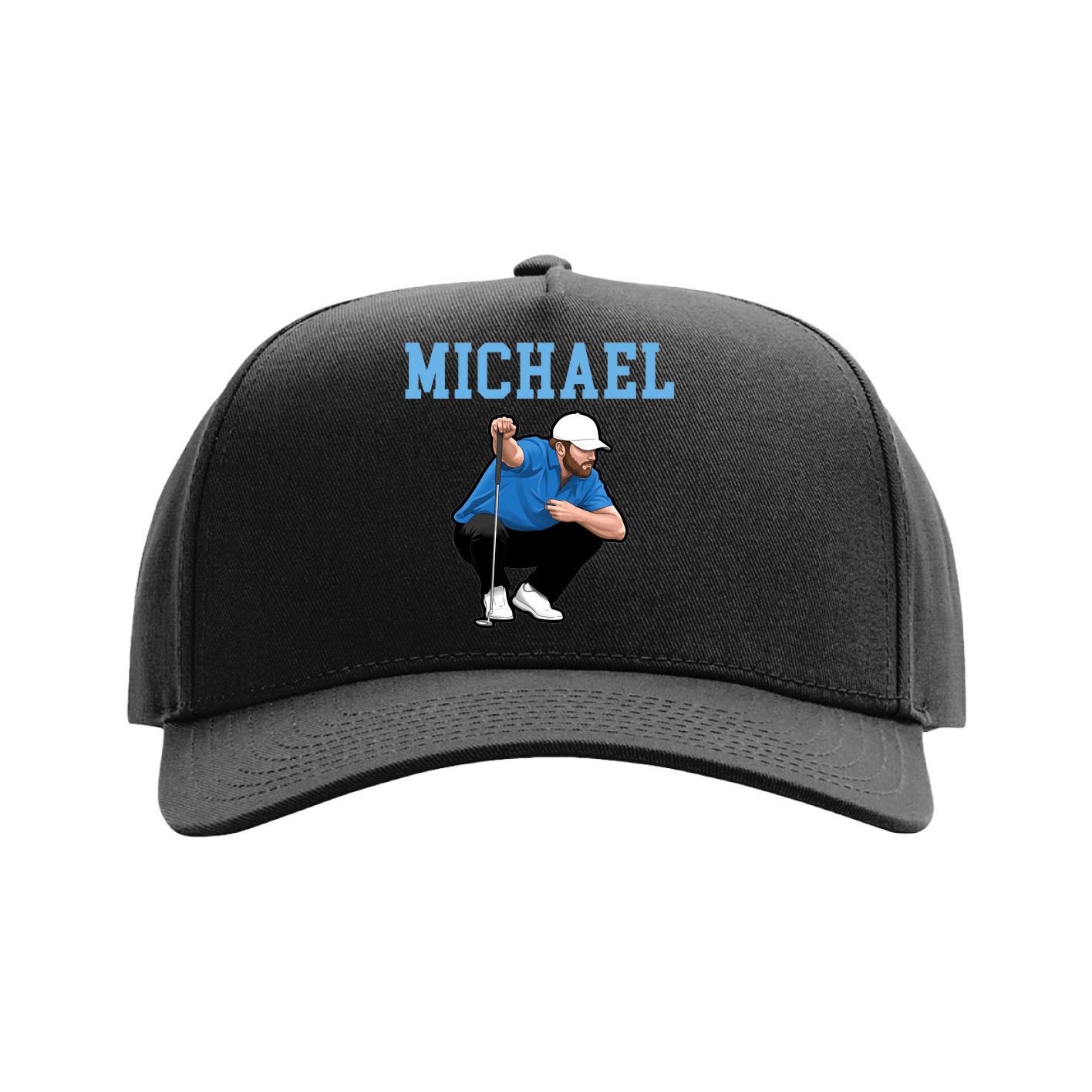 Full Fabric Five-Panel Champ Cap — Shirsey in Black