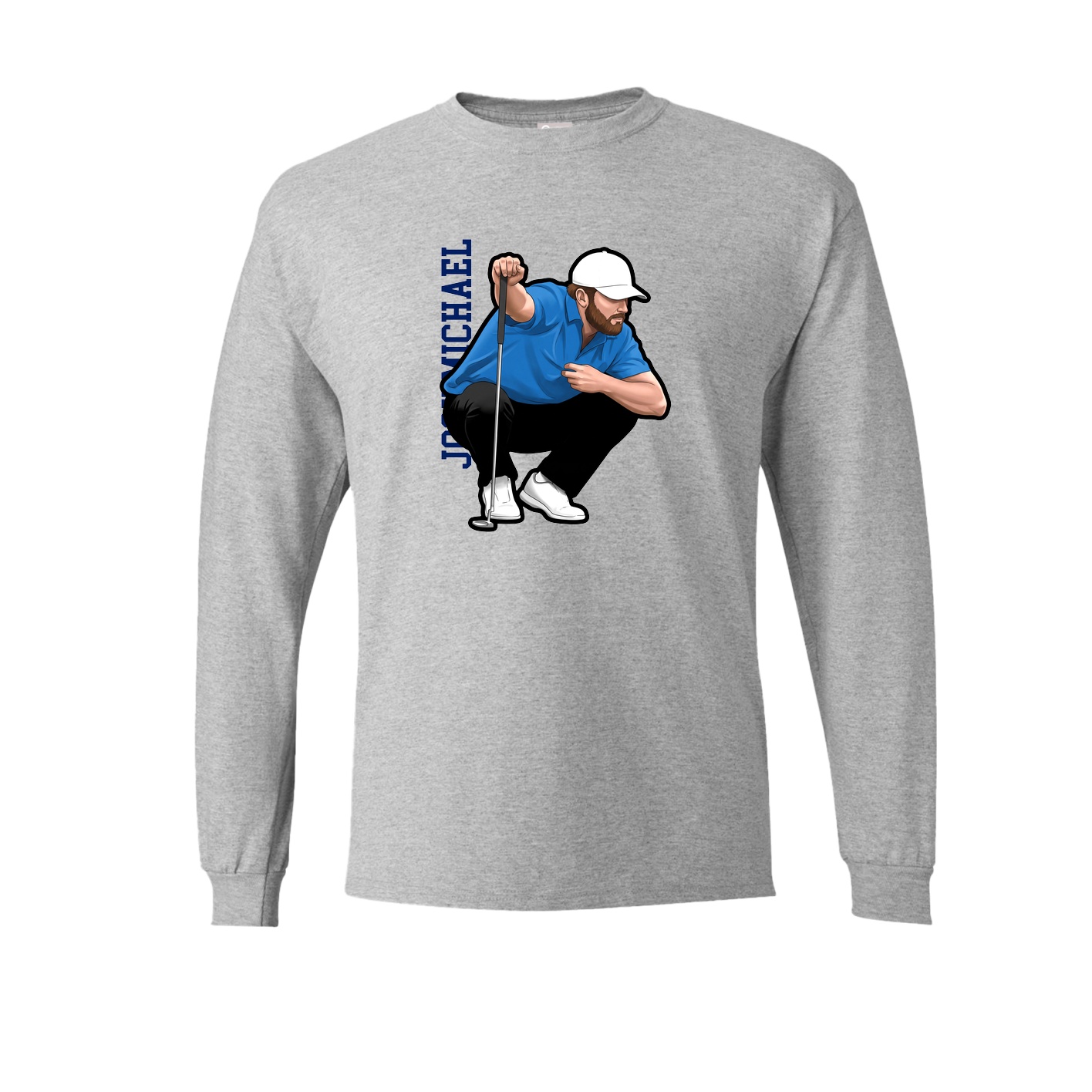 Long Sleeve Tee — Name Vertical in Grey