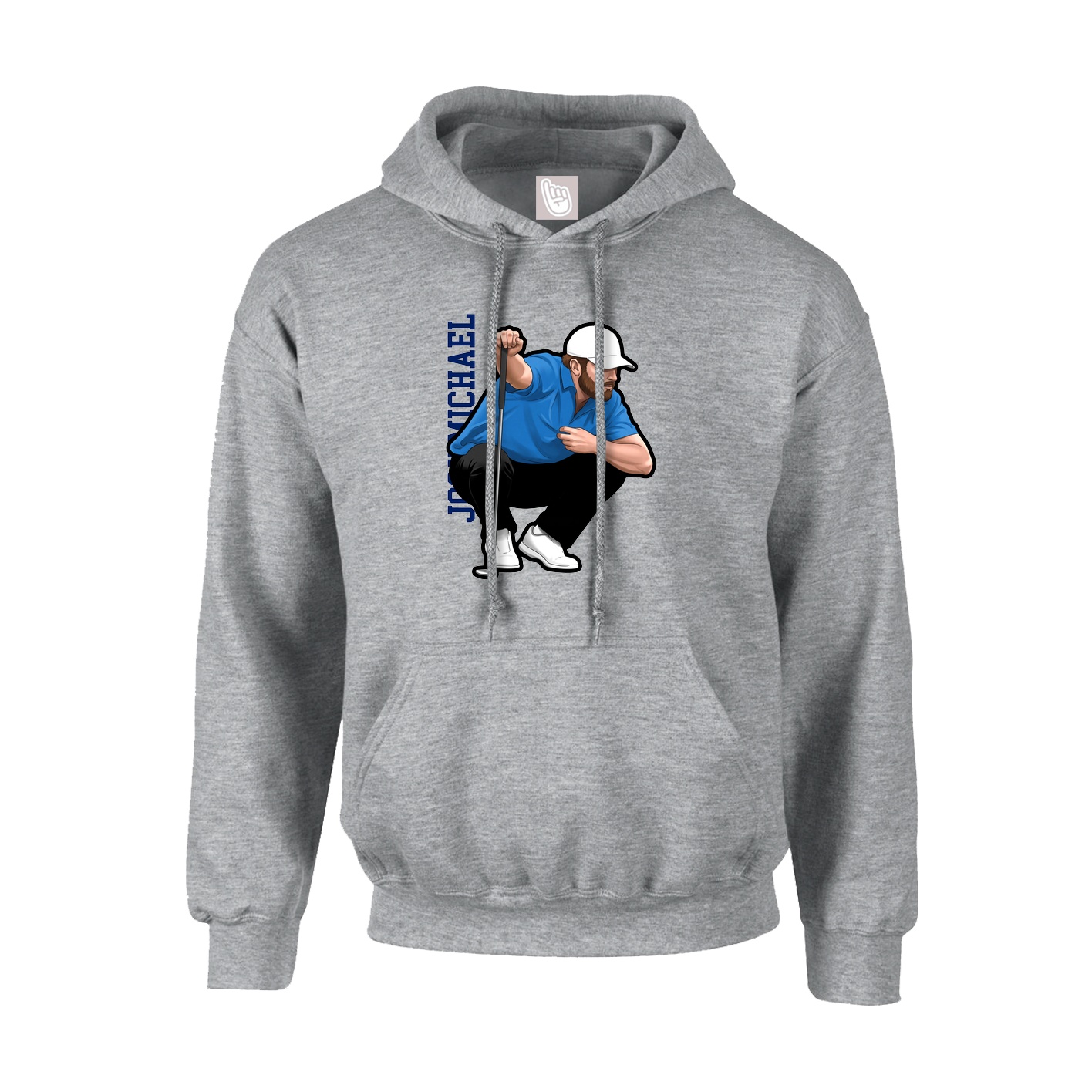 Hoodie — Name Vertical in Grey