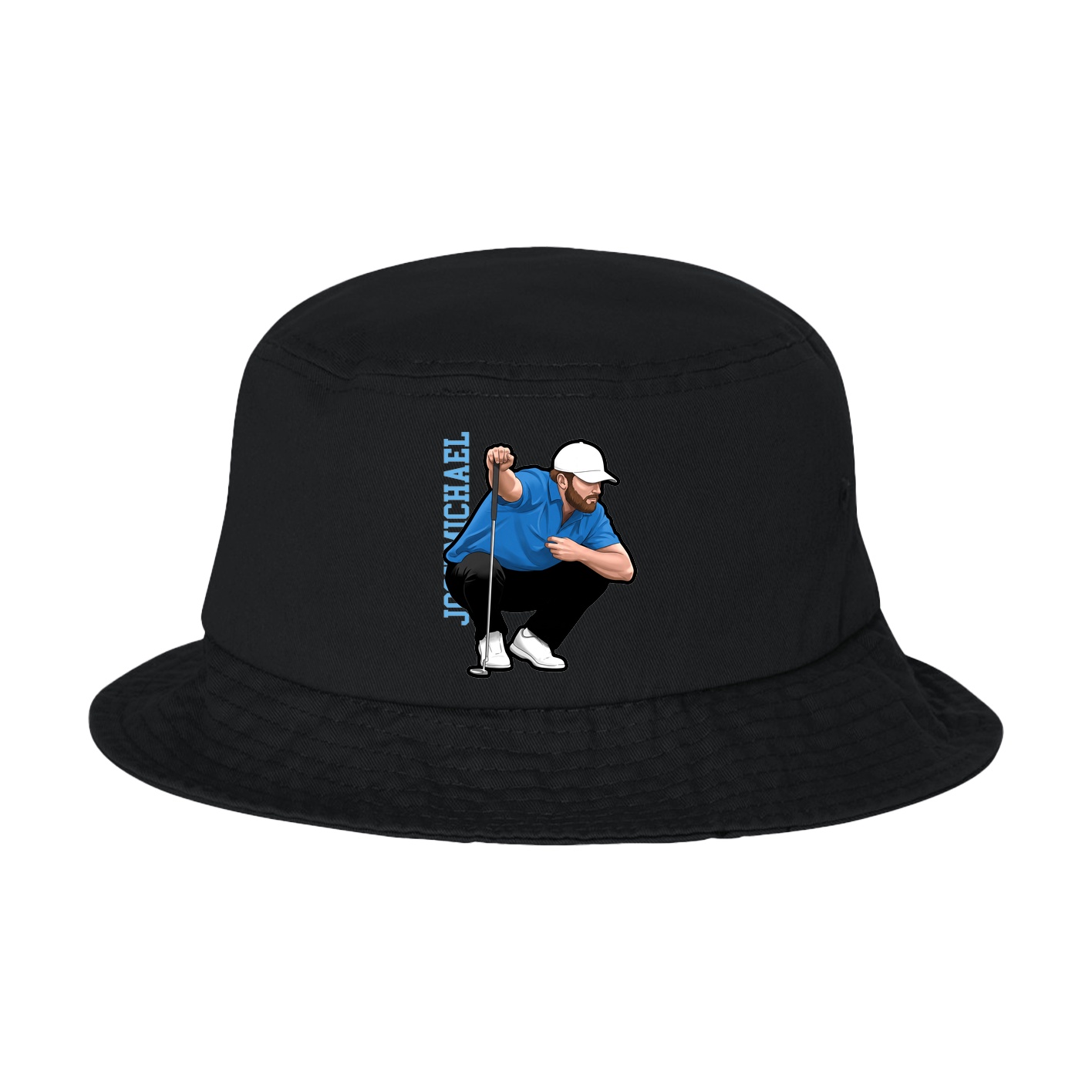 Bucket Cap — Name Vertical in Black