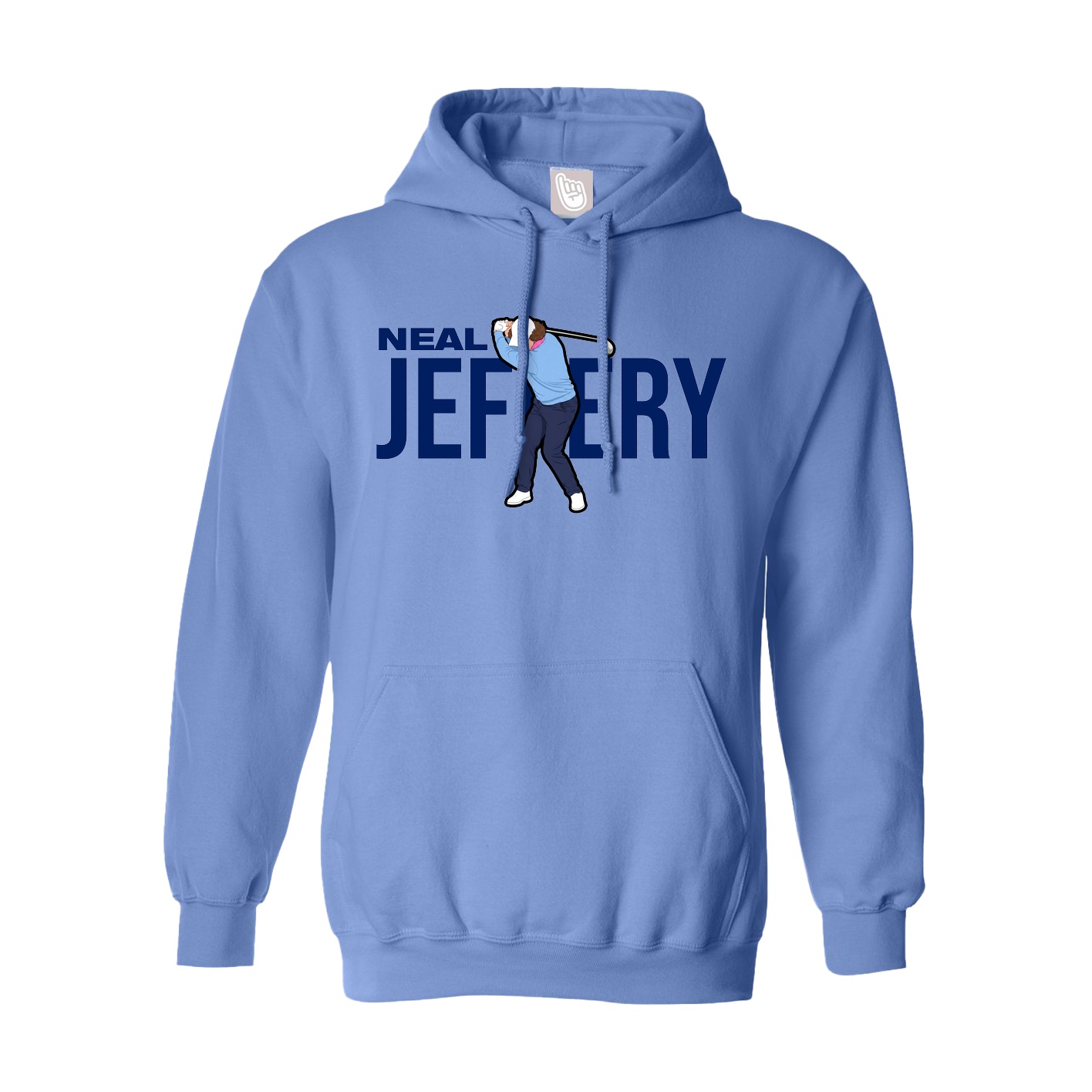 Youth Hoodie — Player Name in Powder Blue