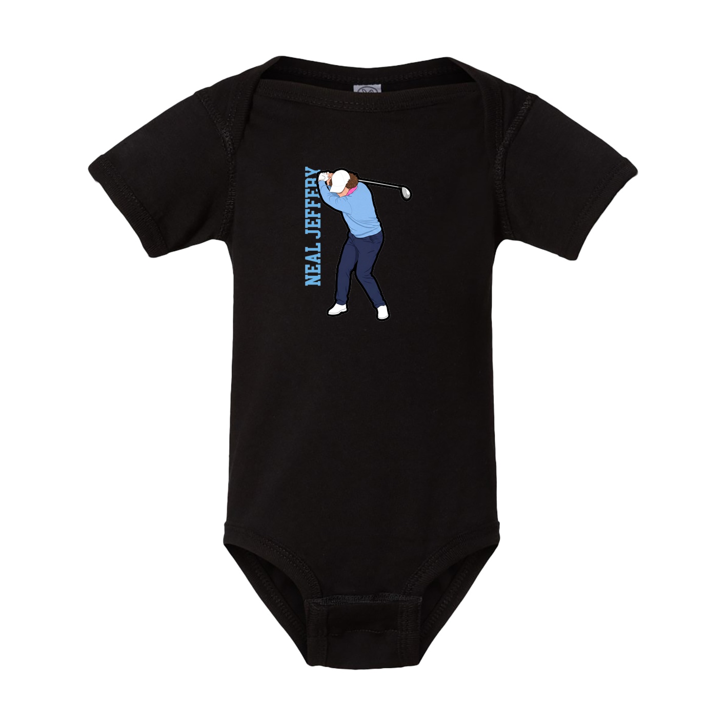 Baby Onesie — Name Vertical in Black
