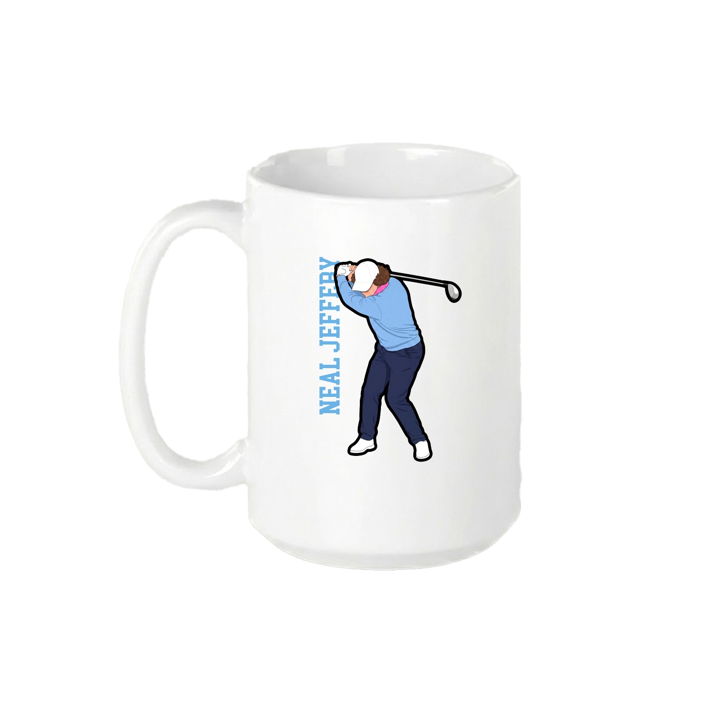 15oz Coffee Mug — Name Vertical in White