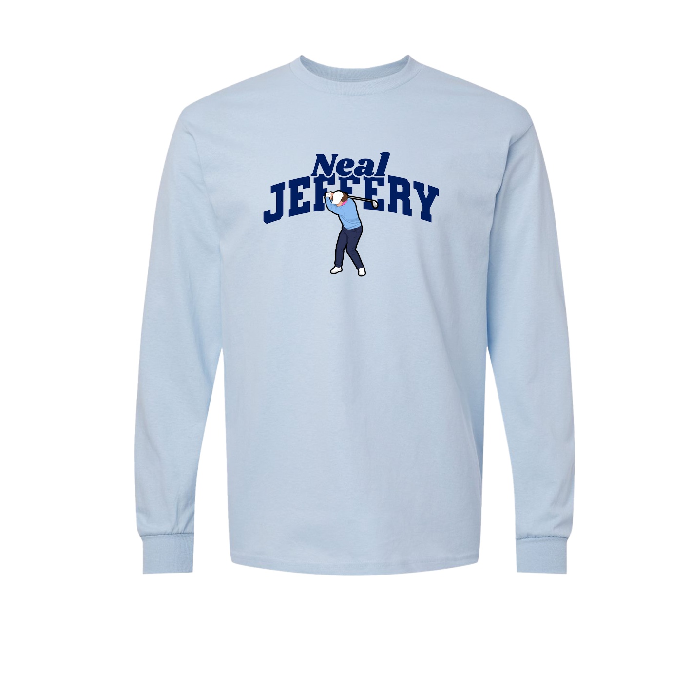 Long Sleeve Tee — Signature Arch in Light Blue