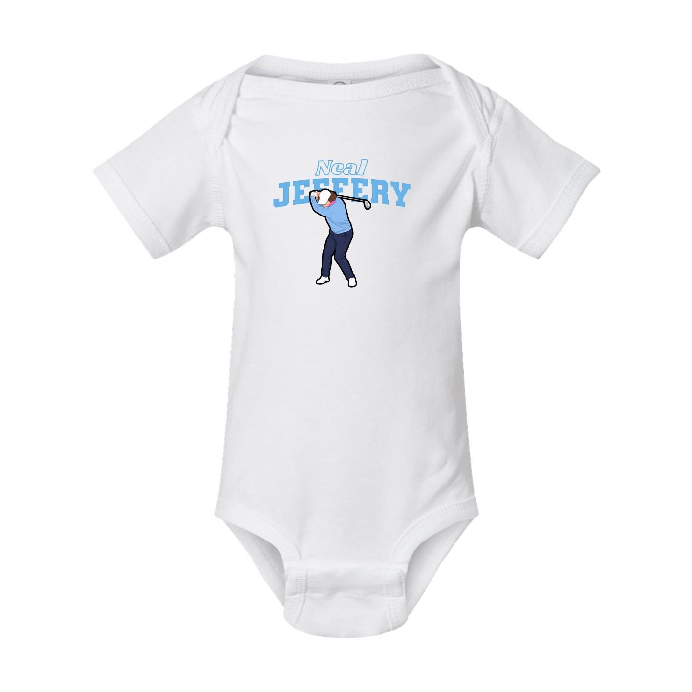 Baby Onesie — Name Arch in White