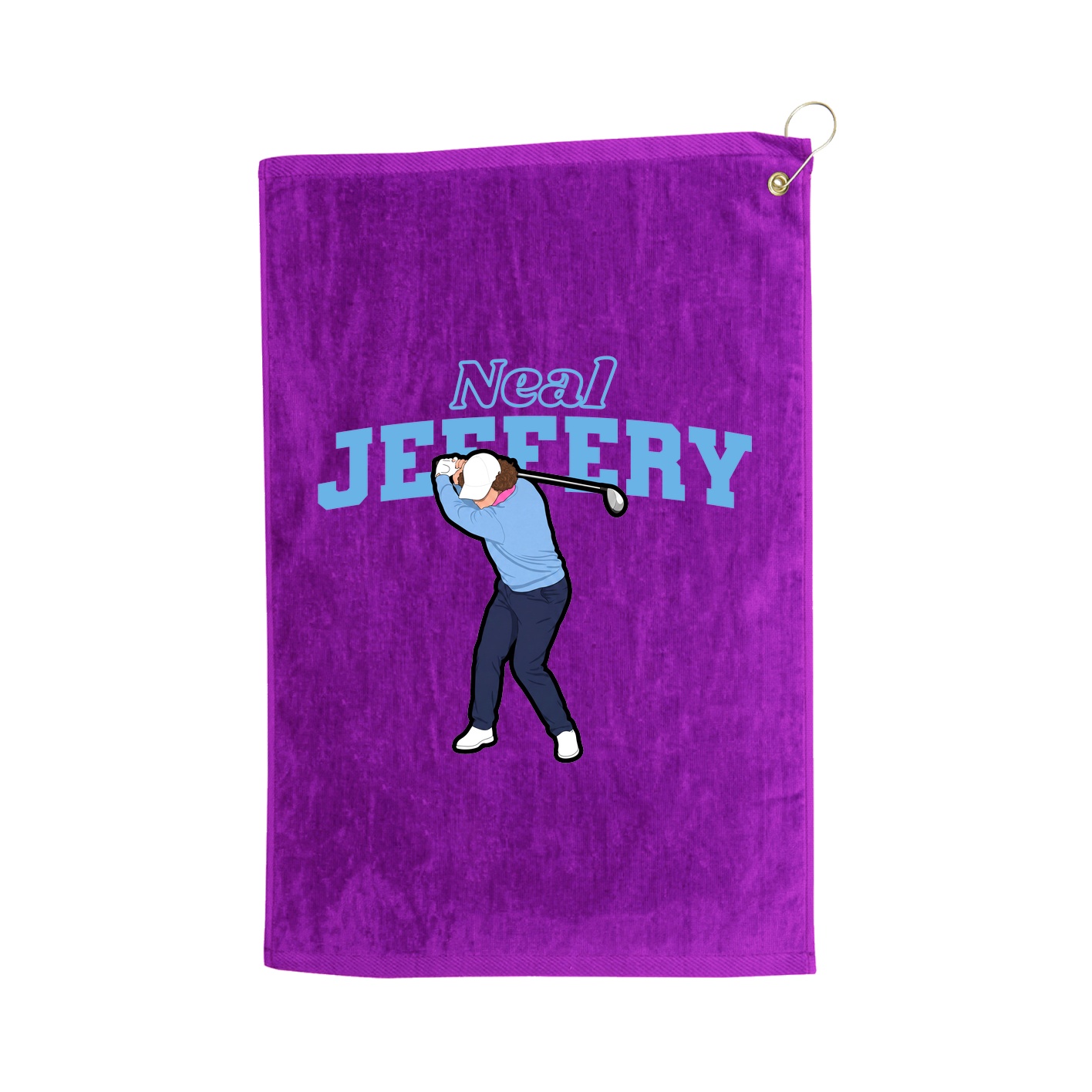 Golf Towel — Name Arch in Purple