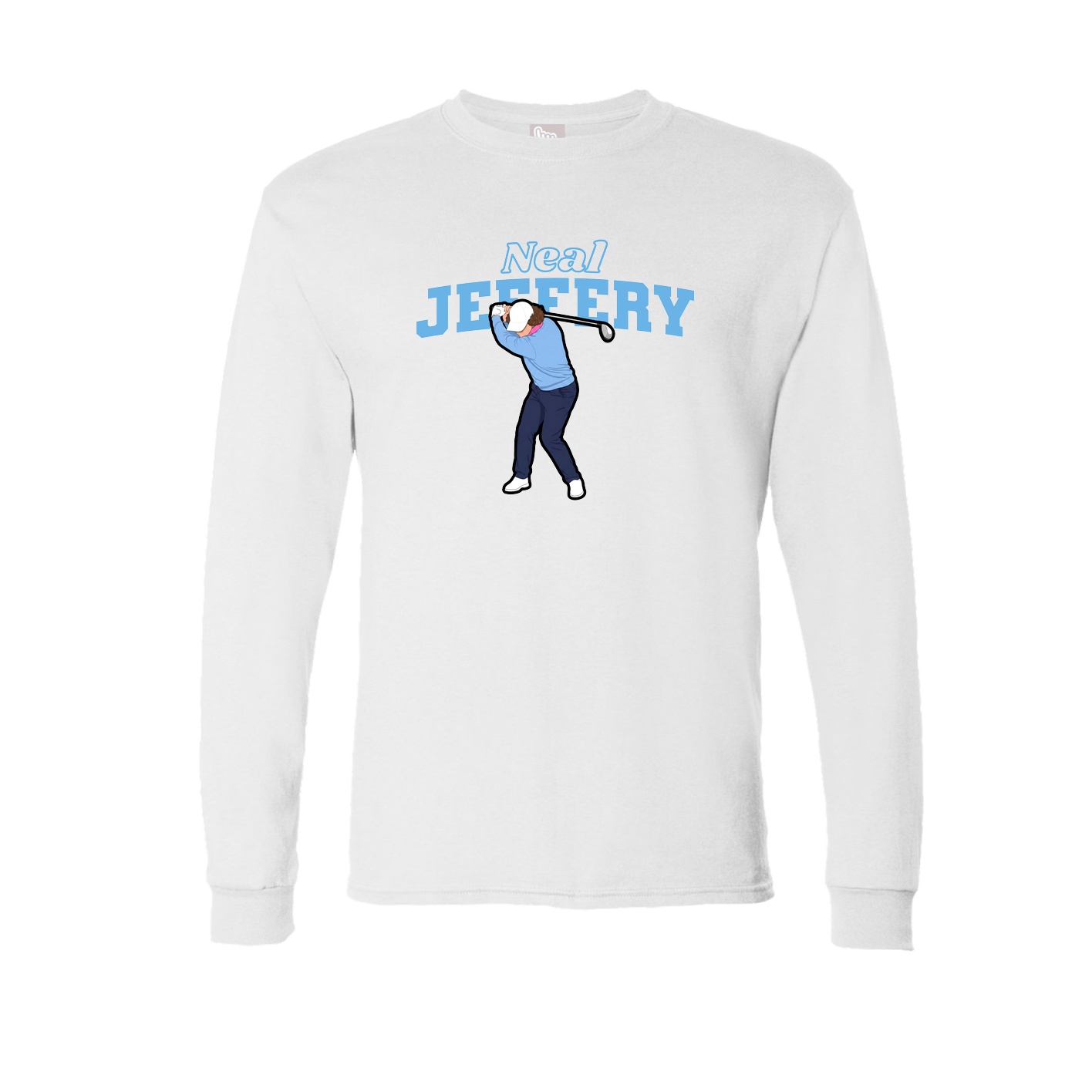 Long Sleeve Tee — Name Arch in White