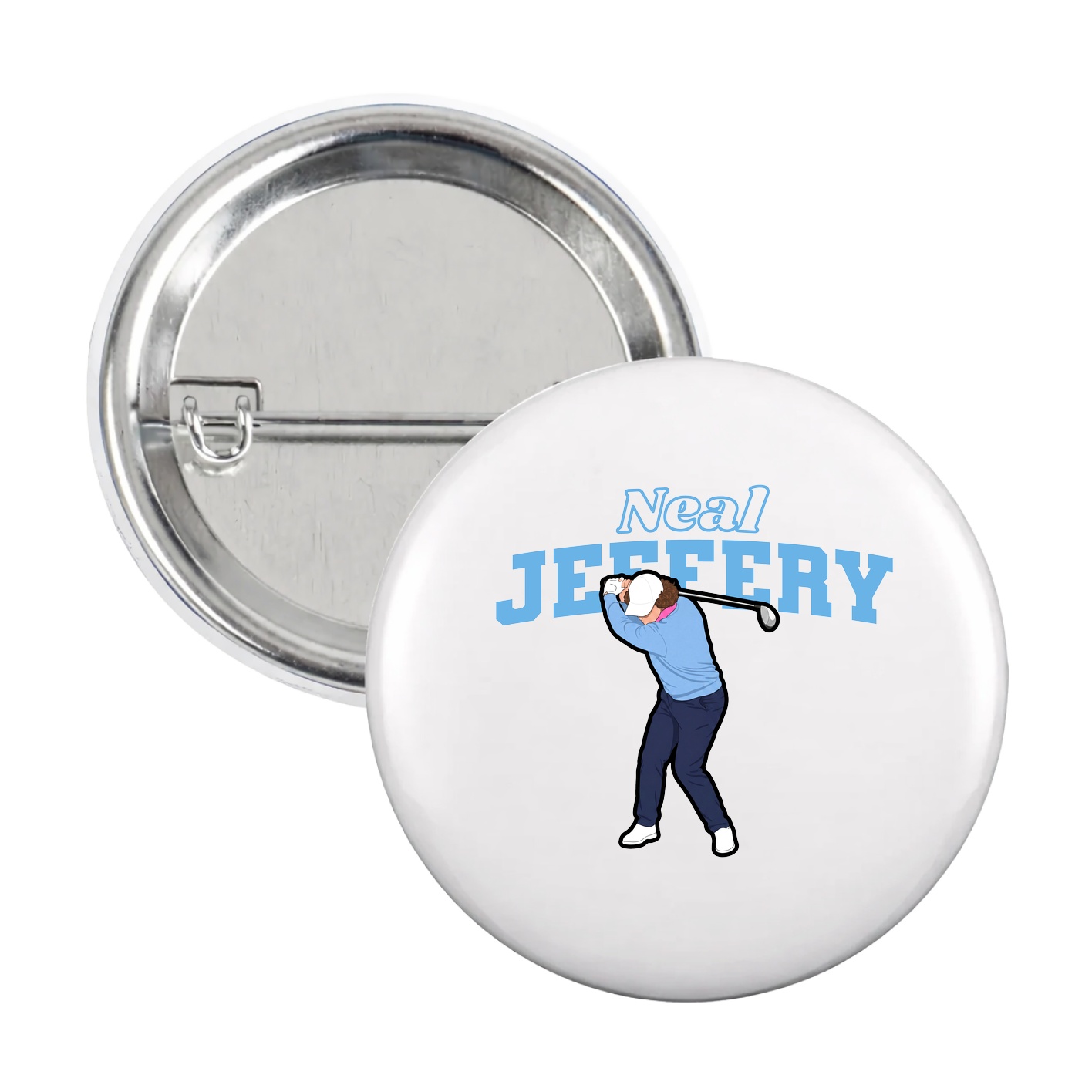 Game Day Button — Name Arch in White