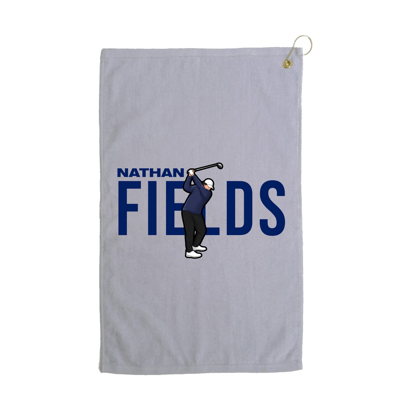 Golf Towel — Player Name in Grey