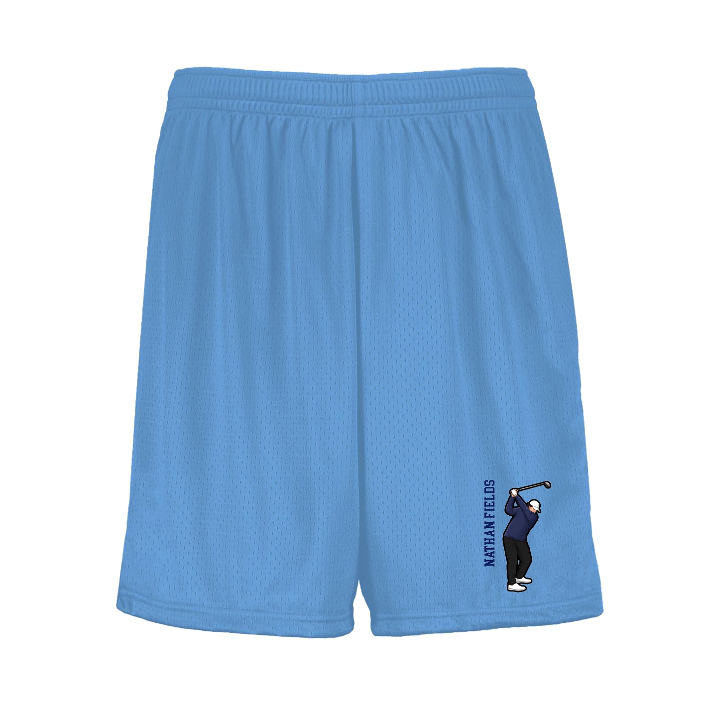 Shorts — Name Vertical in Light Blue