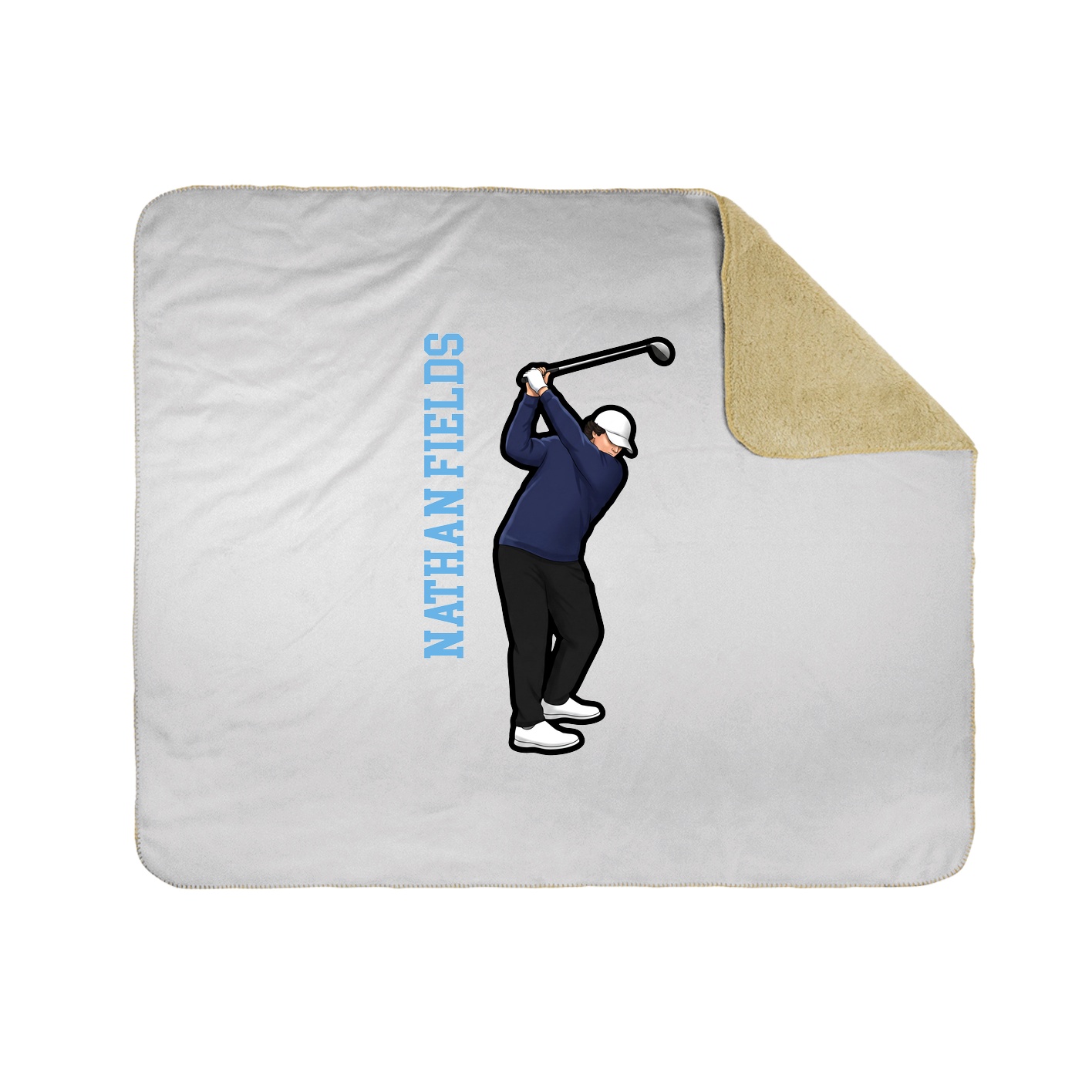 Throw Blanket — Name Vertical in White