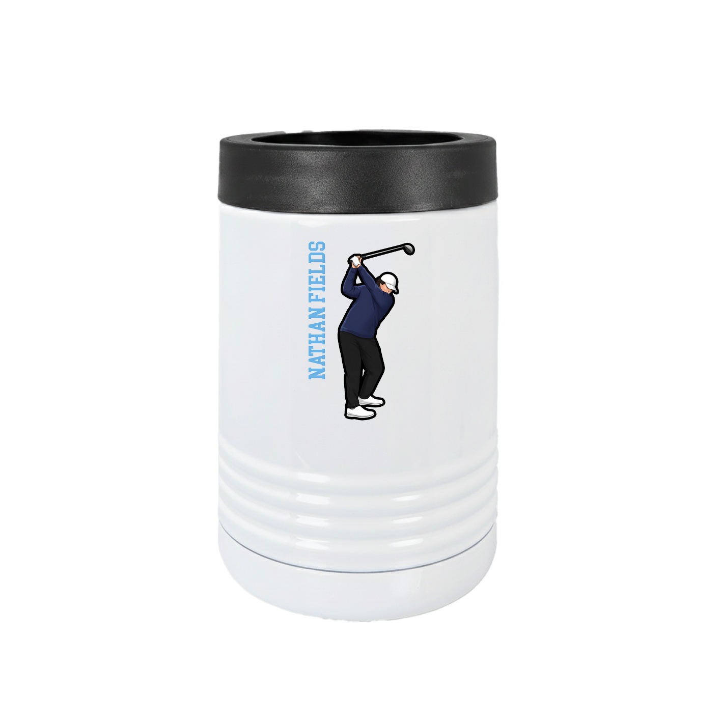 Beverage Holder — Name Vertical in White