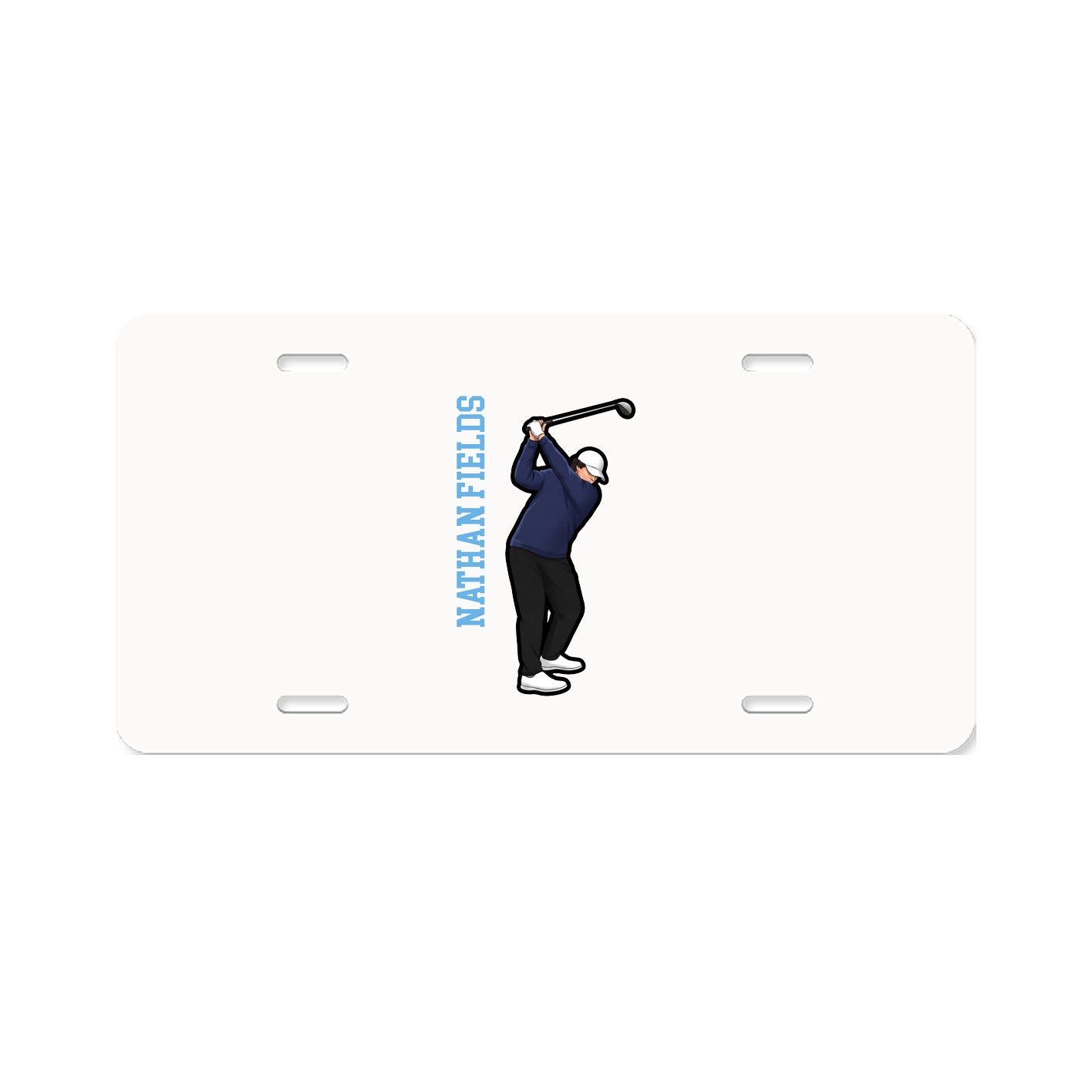 License Plate — Name Vertical in Classic