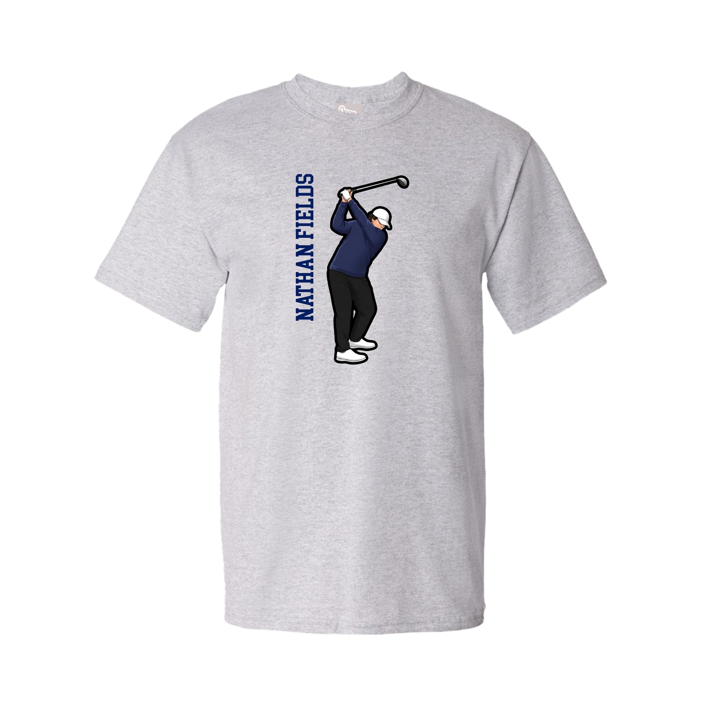 Tee — Name Vertical in Grey