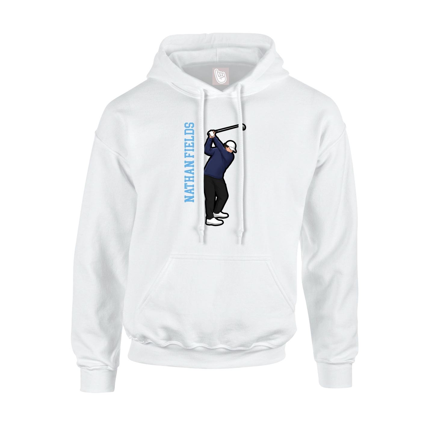 Hoodie — Name Vertical in White