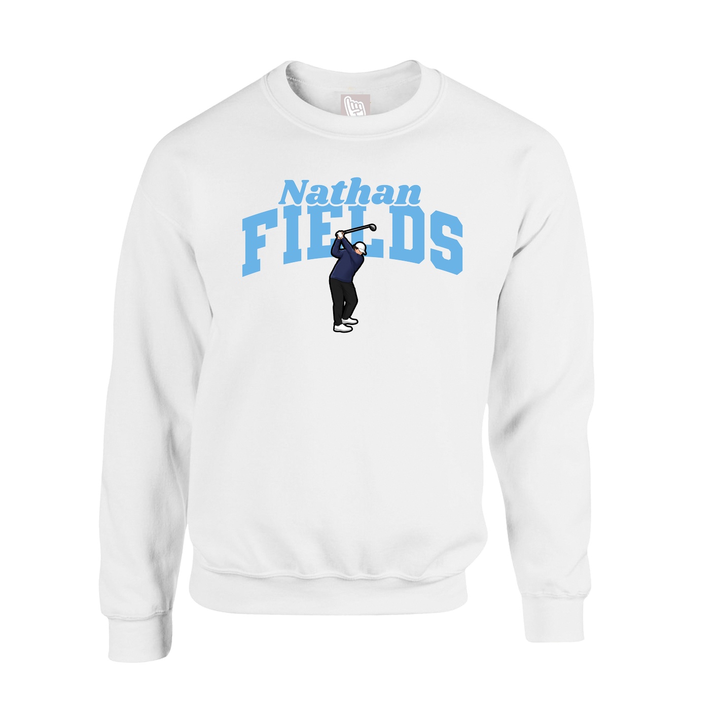 Fleece Crew — Signature Arch in White
