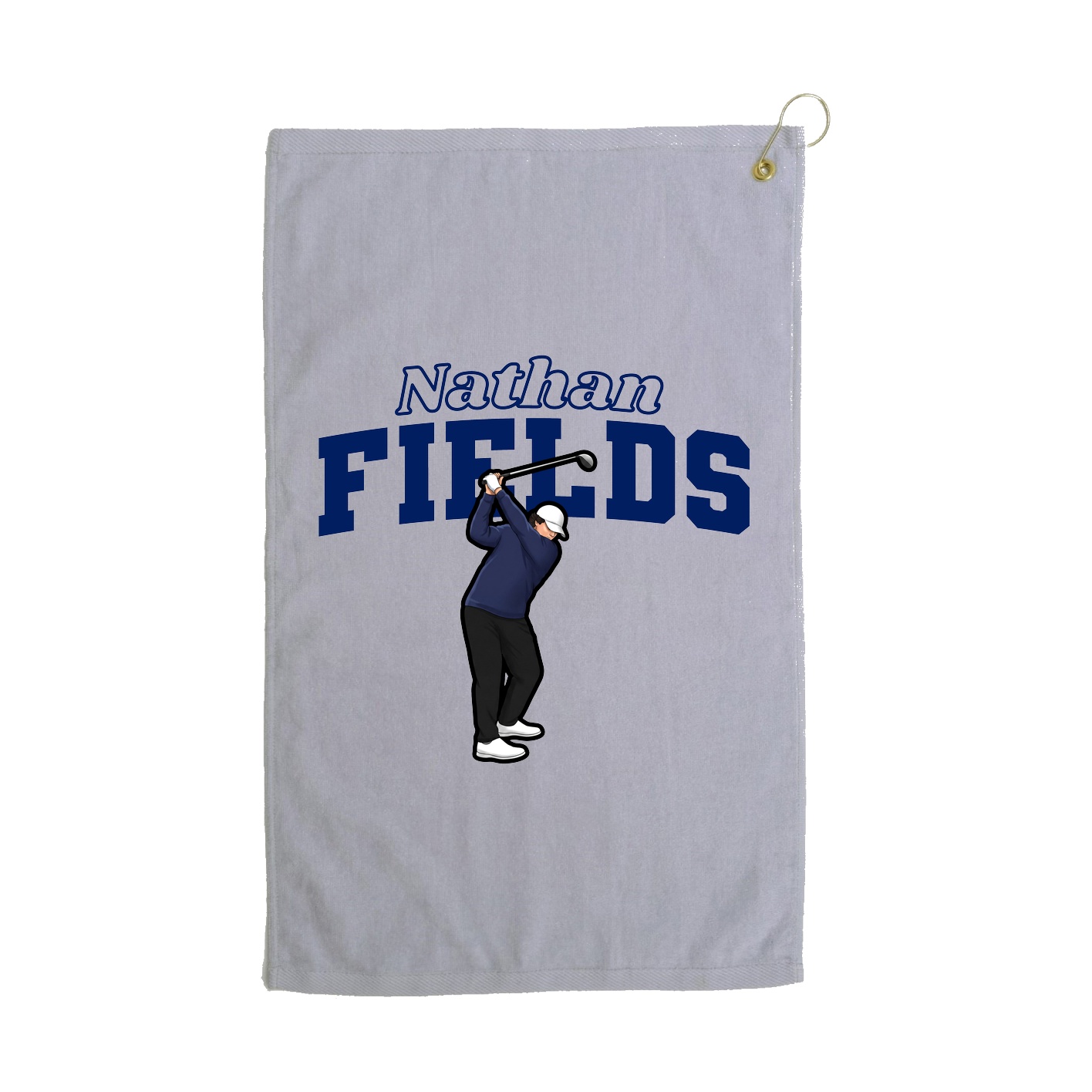 Golf Towel — Name Arch in Grey