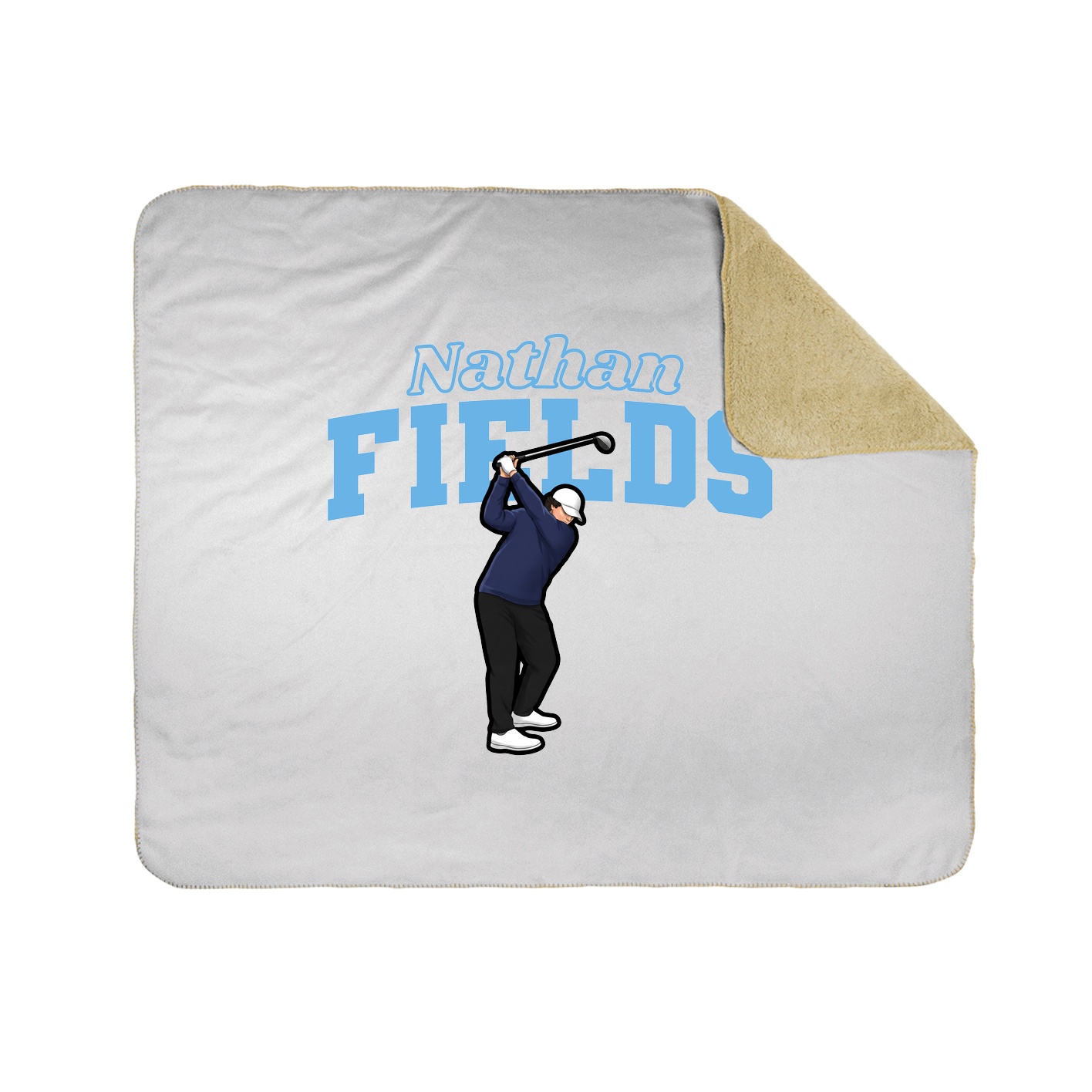 Throw Blanket — Name Arch in White