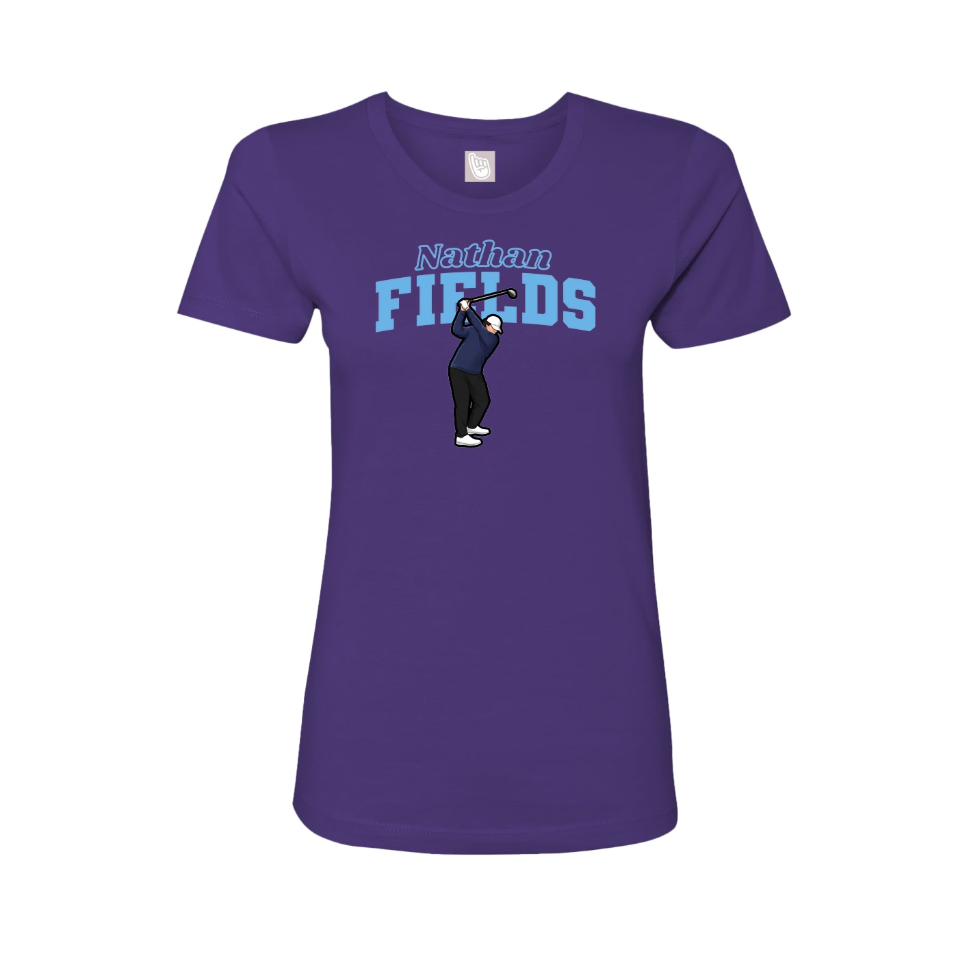 Fitted Women's Tee — Name Arch in Purple