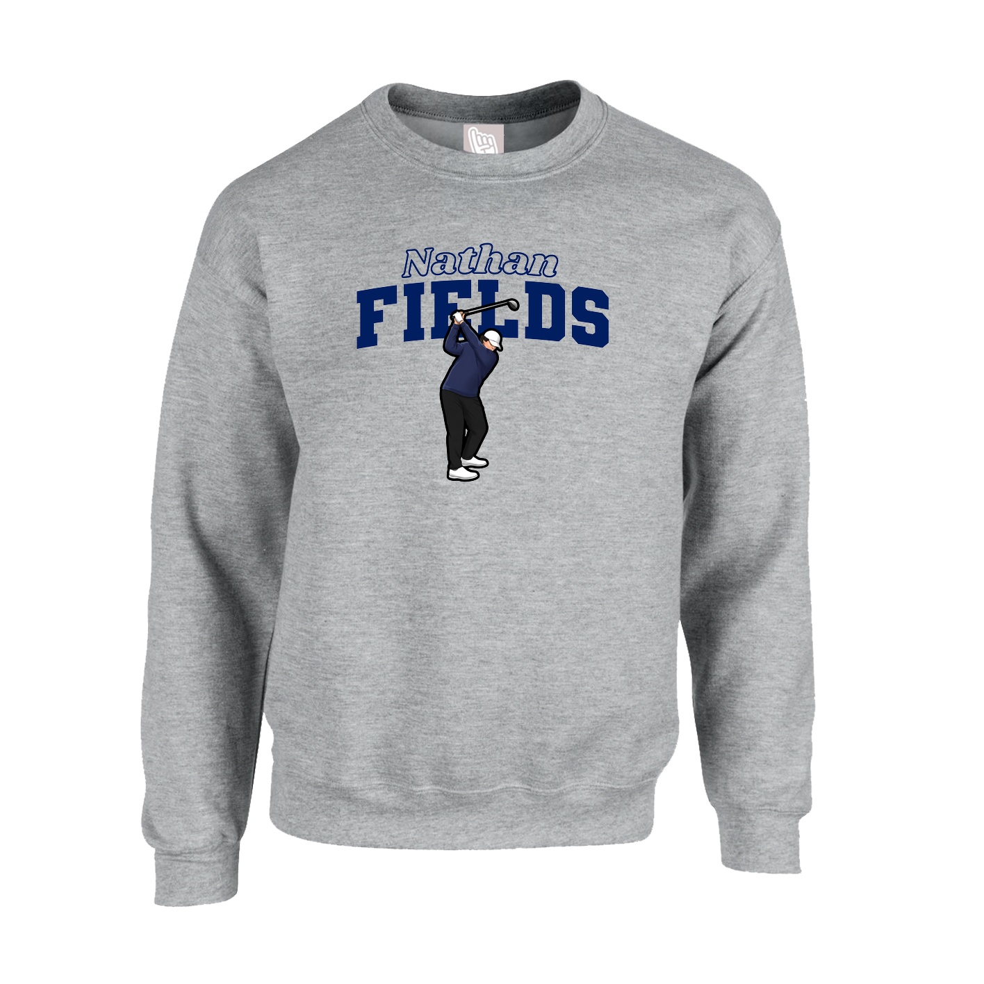 Fleece Crew — Name Arch in Grey