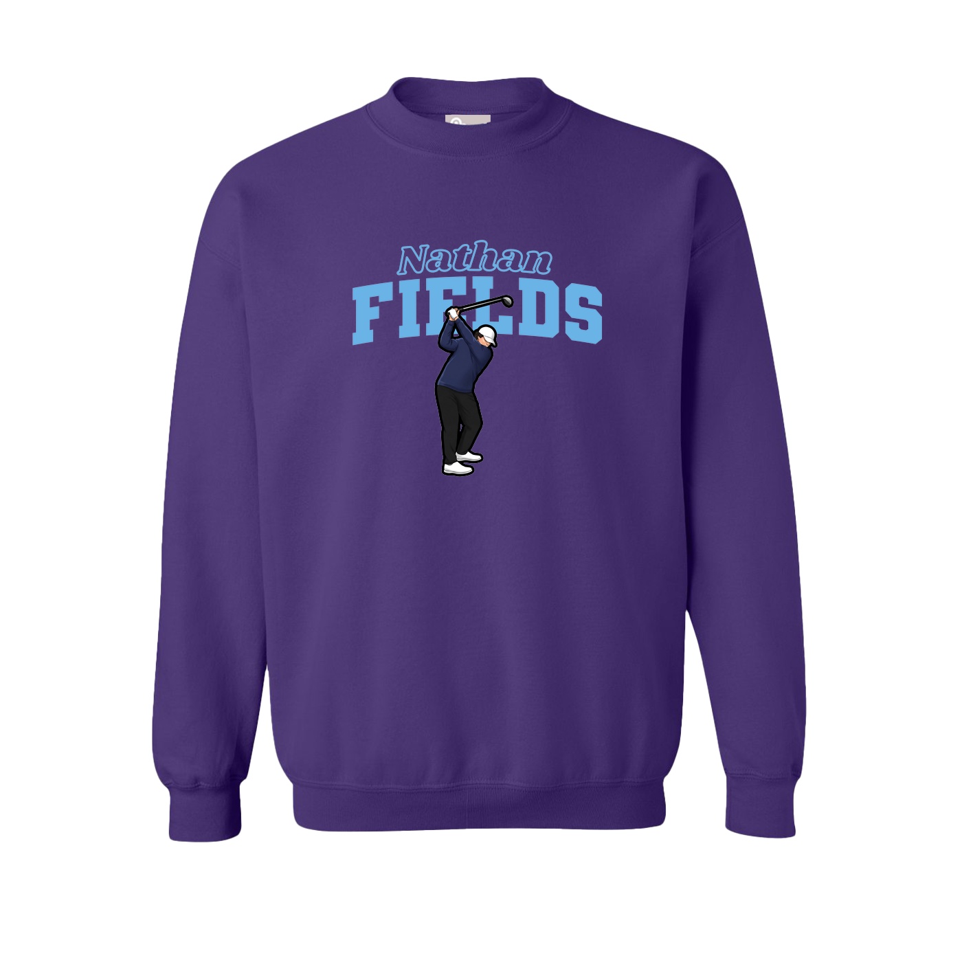 Fleece Crew — Name Arch in Purple