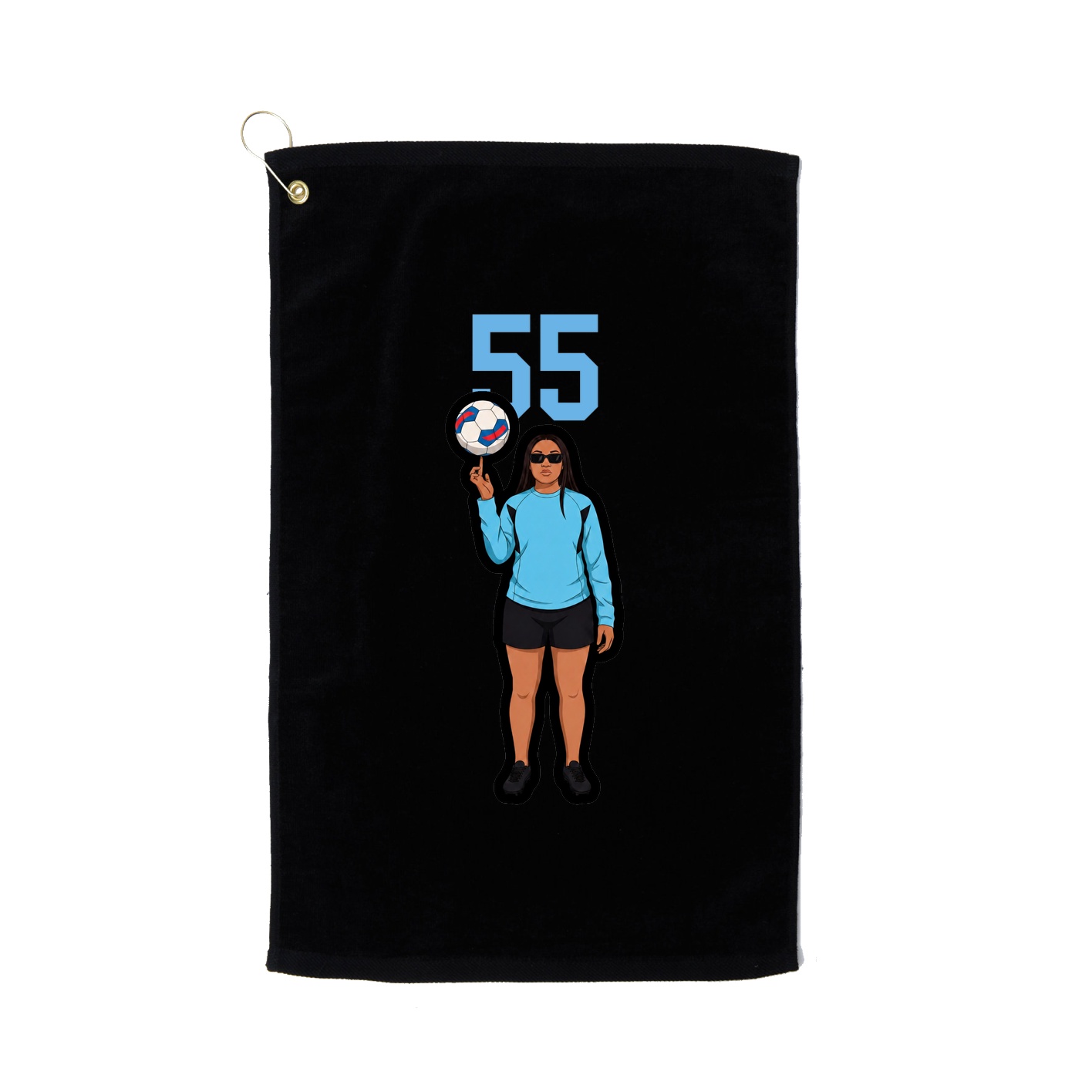Golf Towel — Number Top in Black