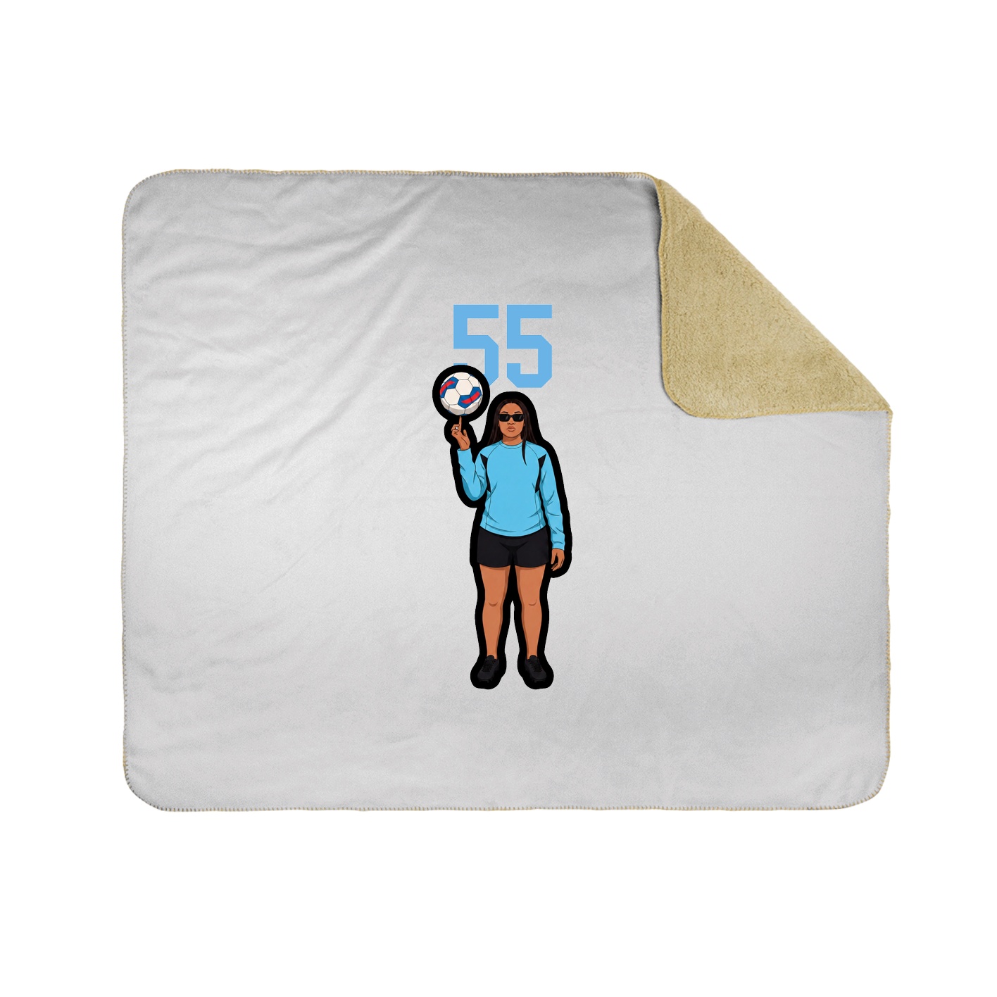 Throw Blanket — Number Top in White