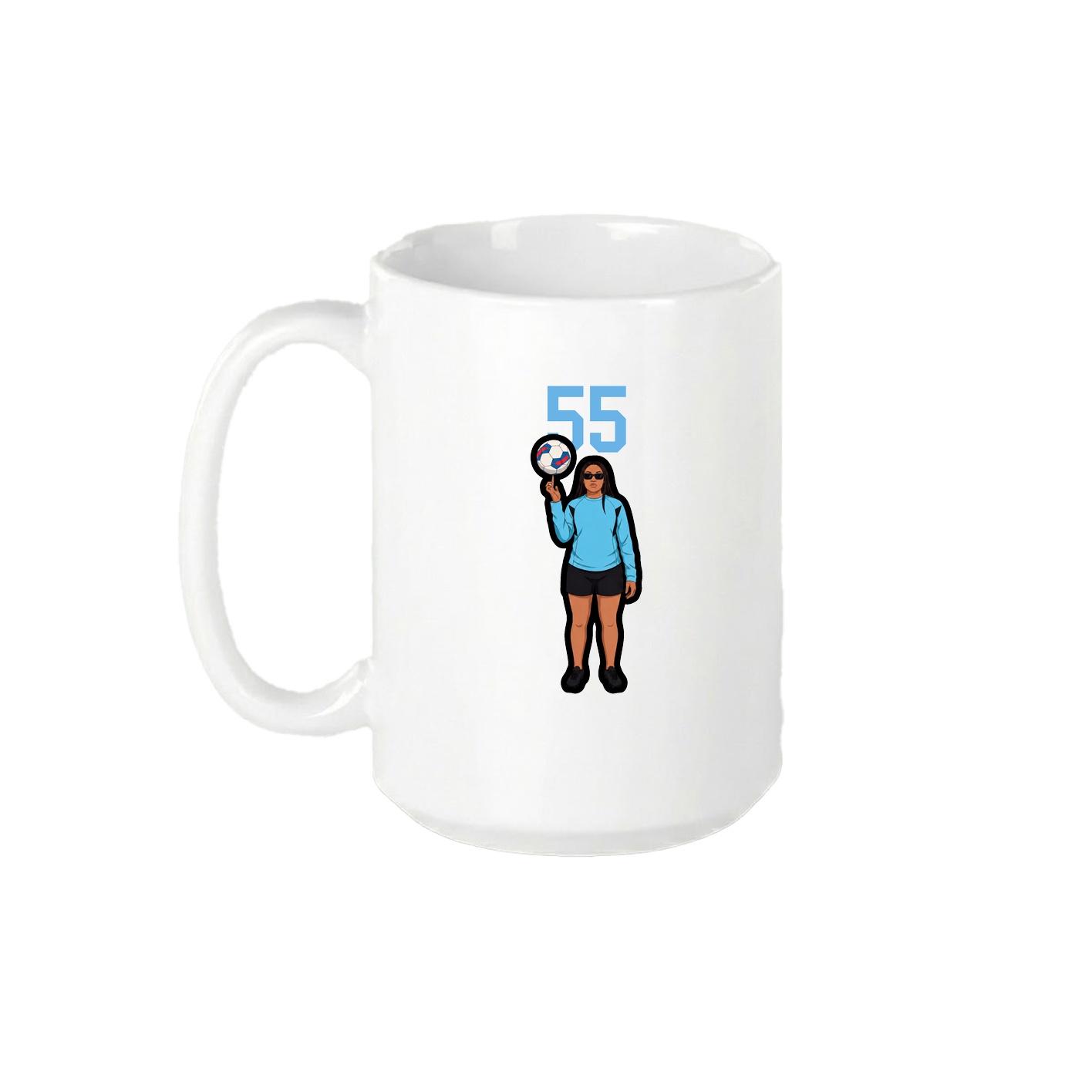 15oz Coffee Mug — Number Top in White