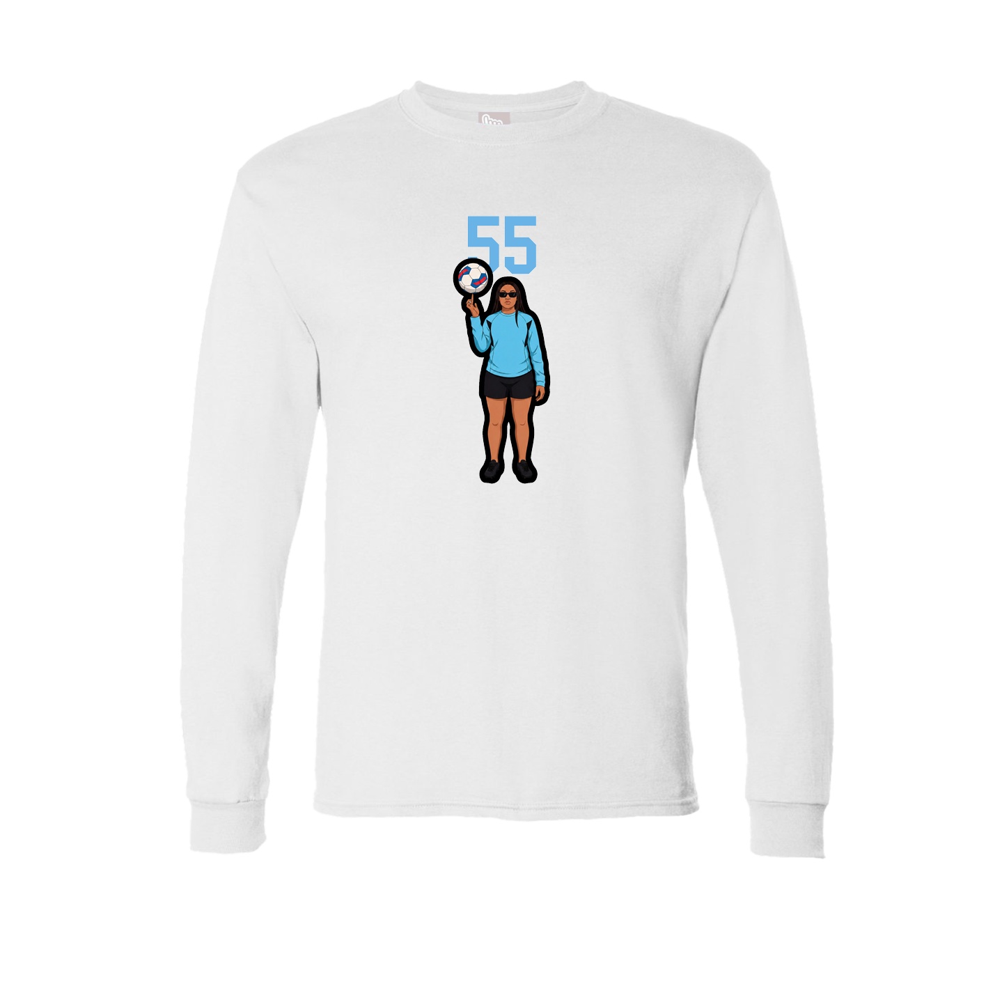 Long Sleeve Tee — Number Top in White