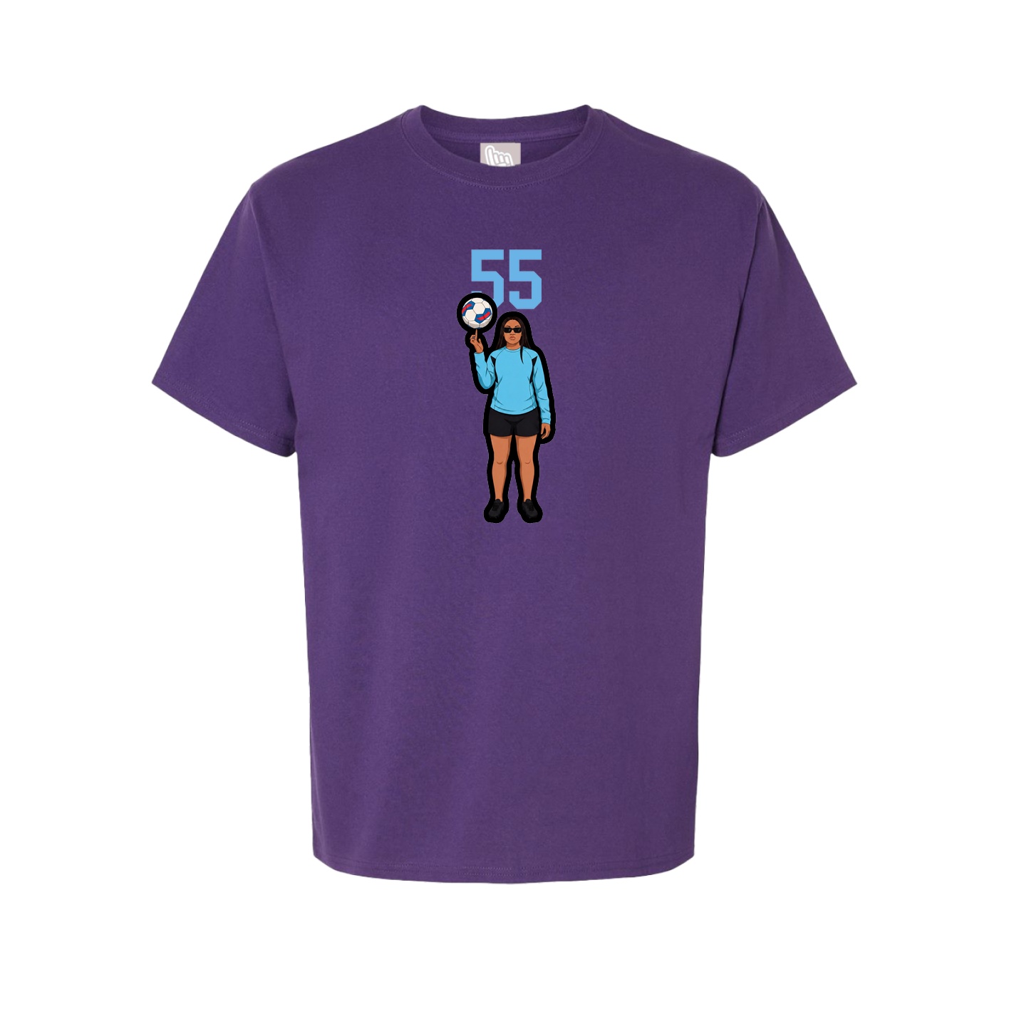 Youth Tee — Number Top in Purple