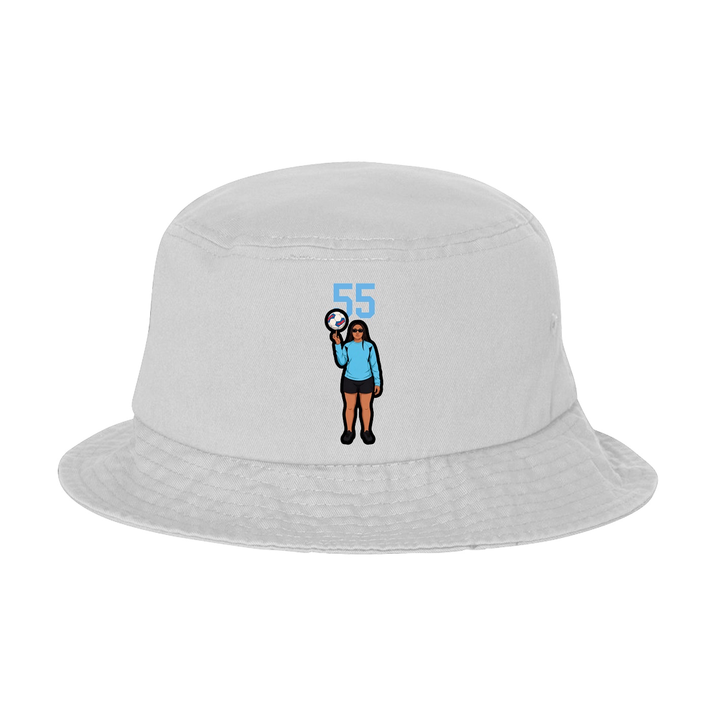 Bucket Cap — Number Top in White