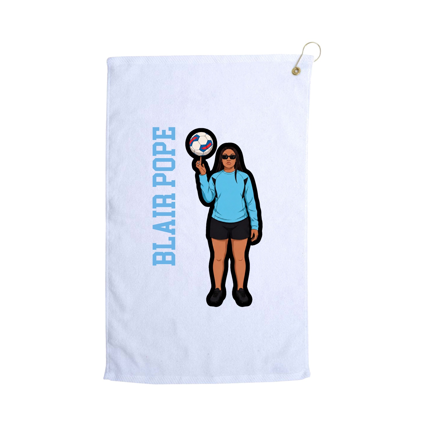 Golf Towel — Name Vertical in White