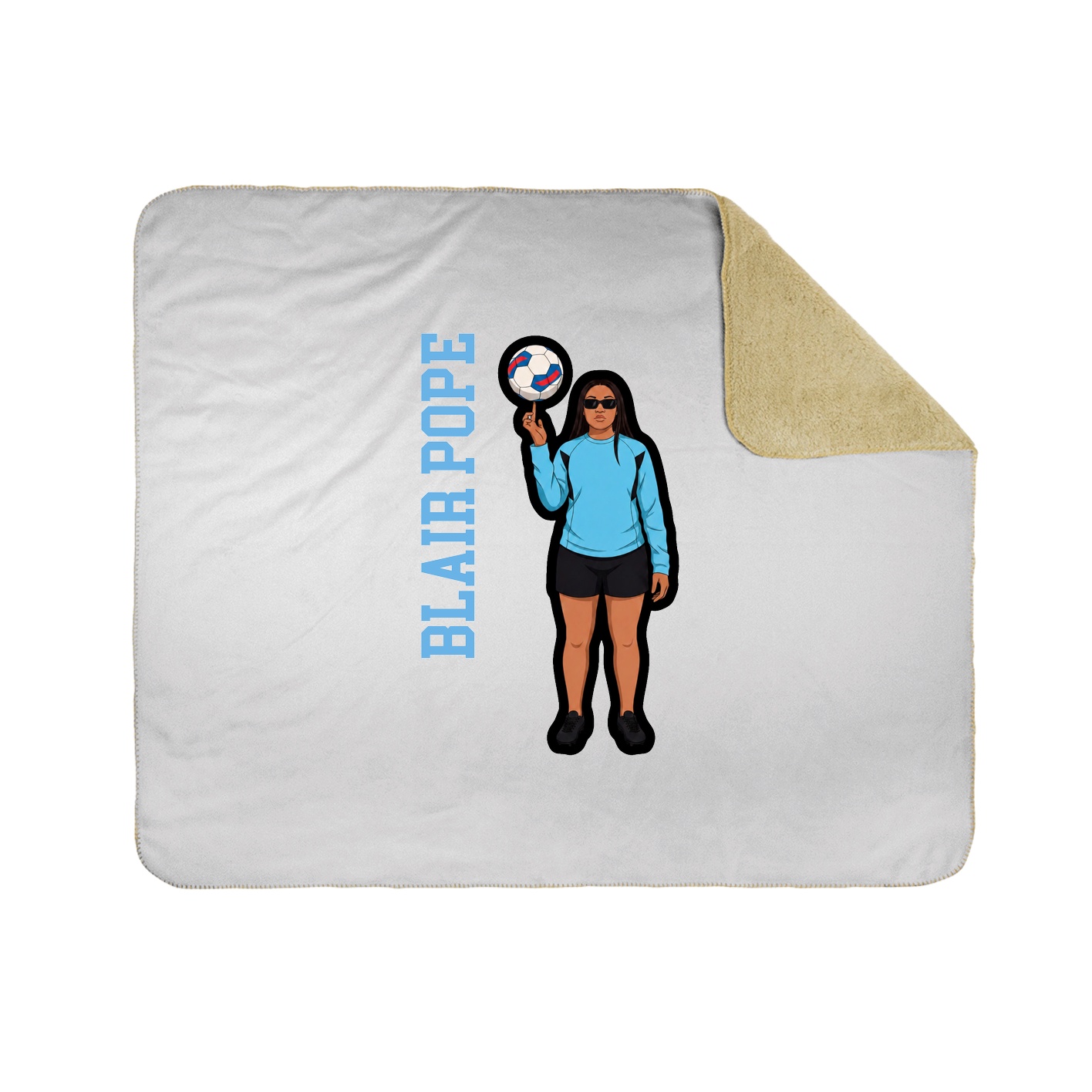 Throw Blanket — Name Vertical in White