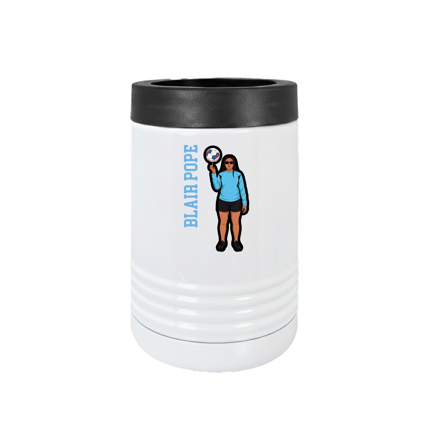 Beverage Holder — Name Vertical in White