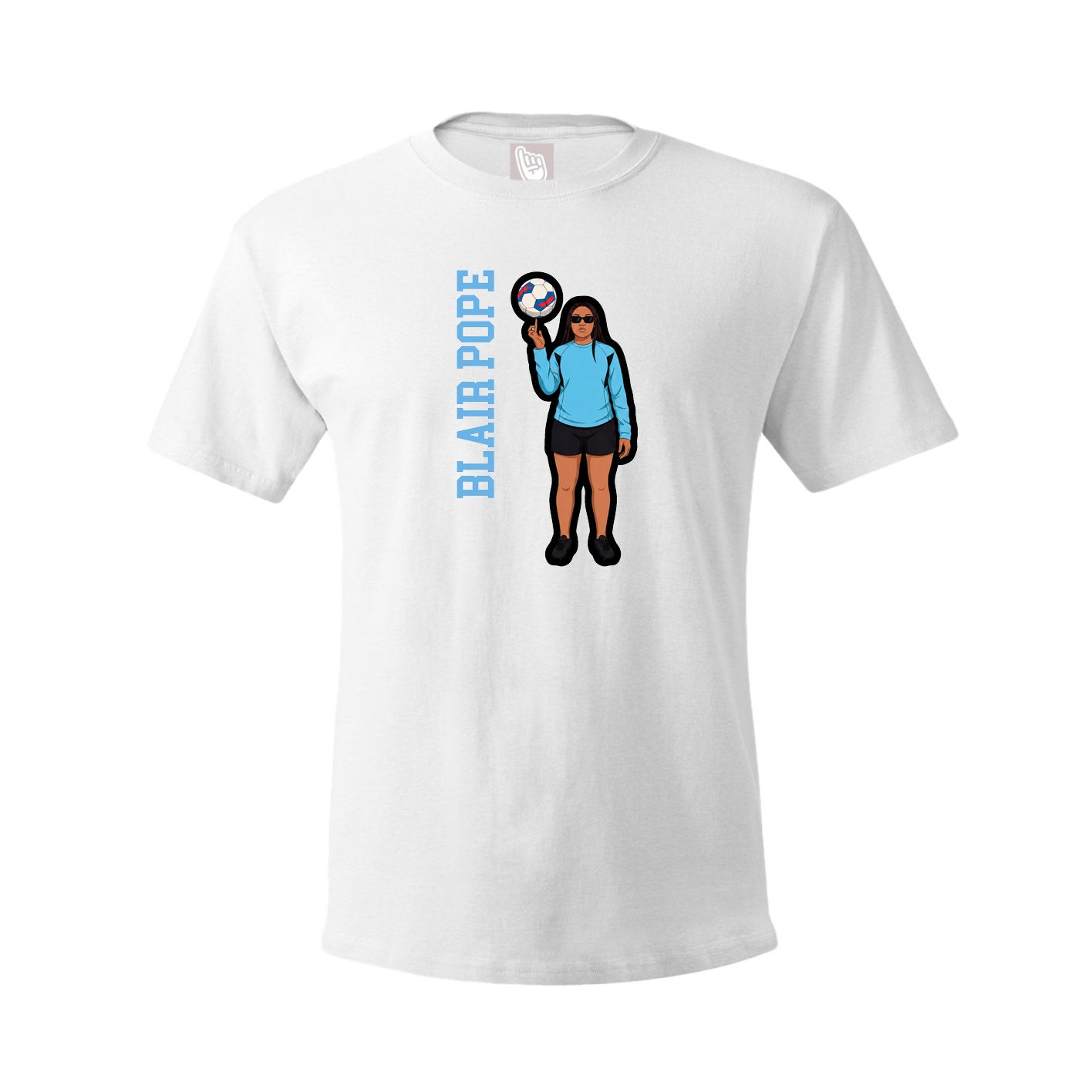 Youth Tee — Name Vertical in White