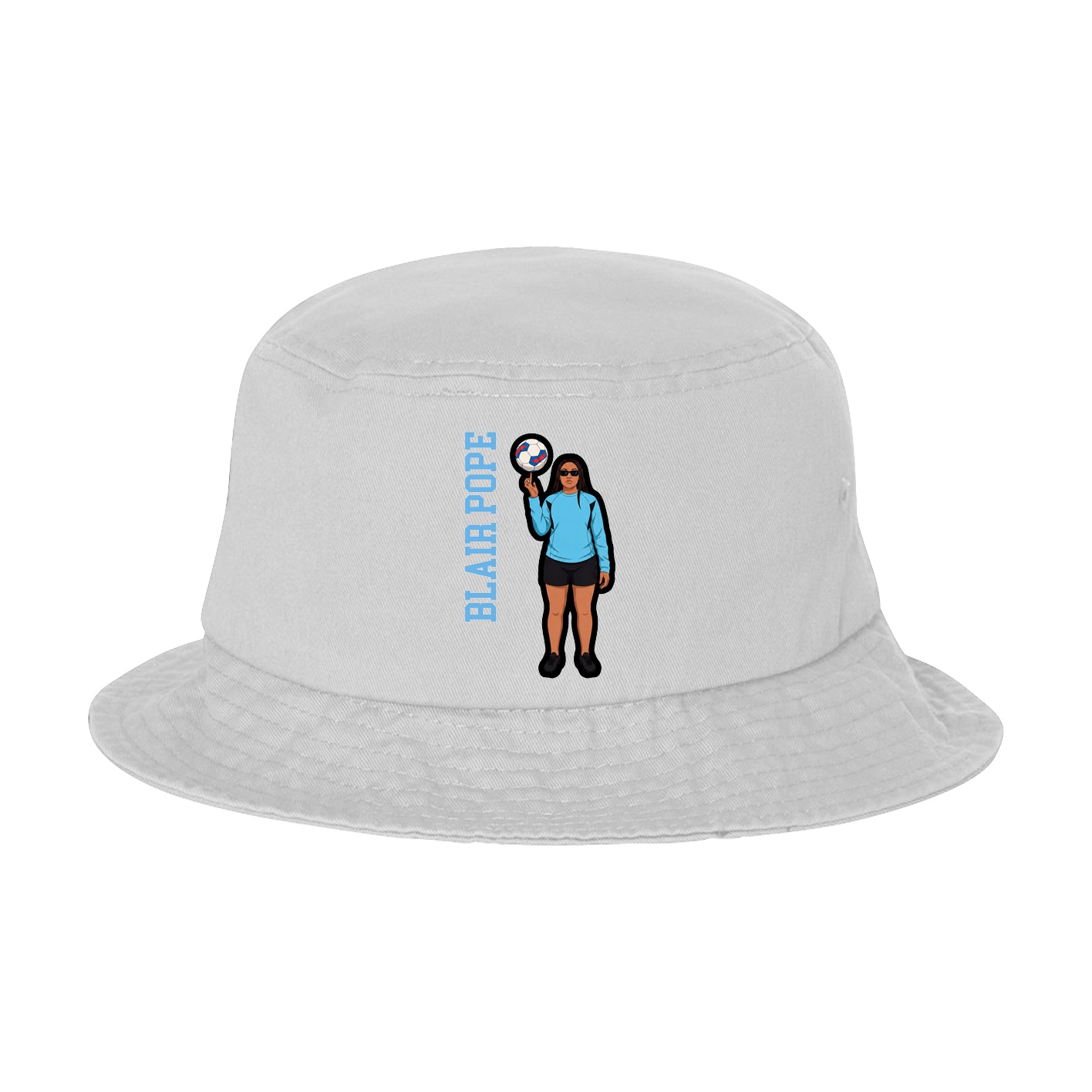 Bucket Cap — Name Vertical in White