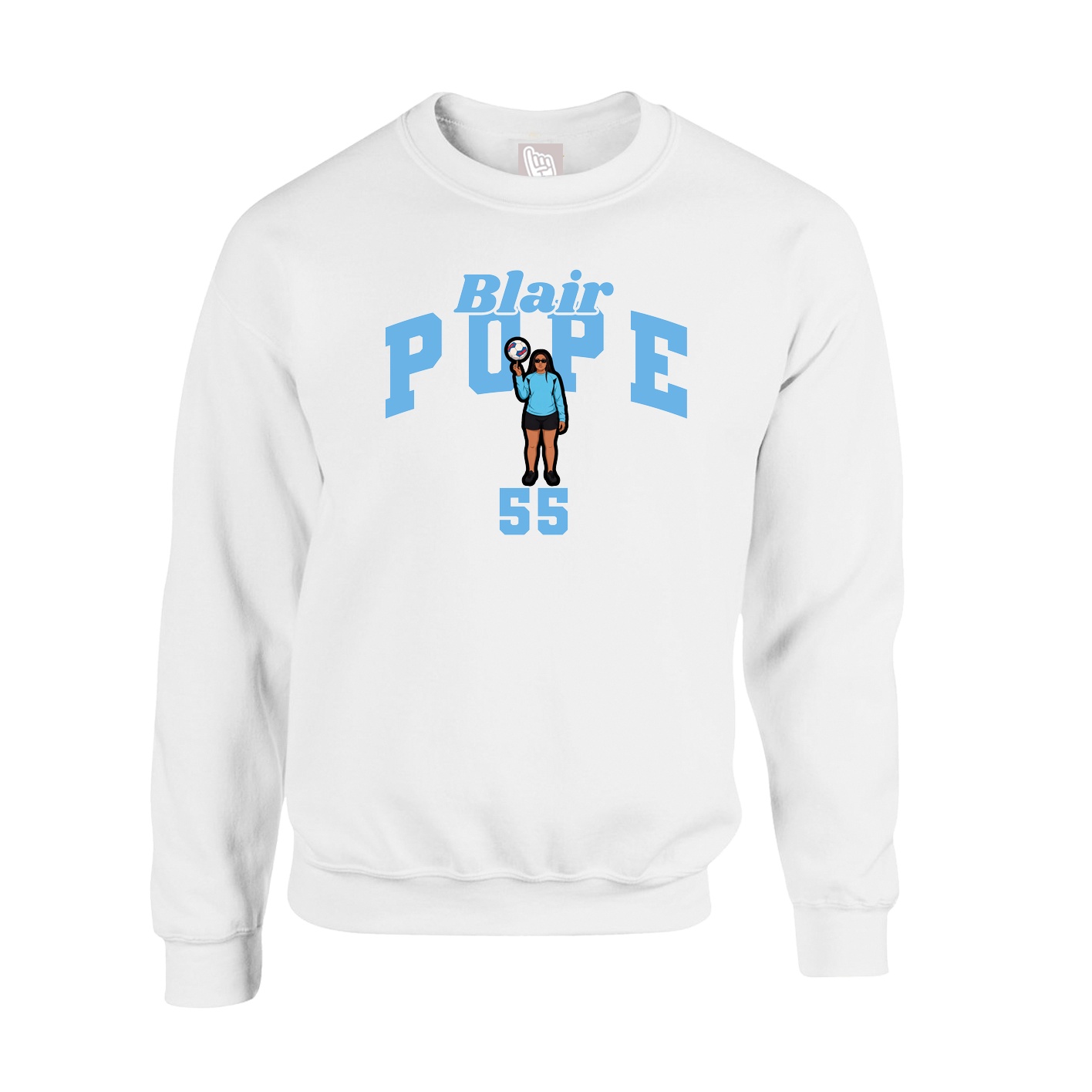 Fleece Crew — Signature Arch in White