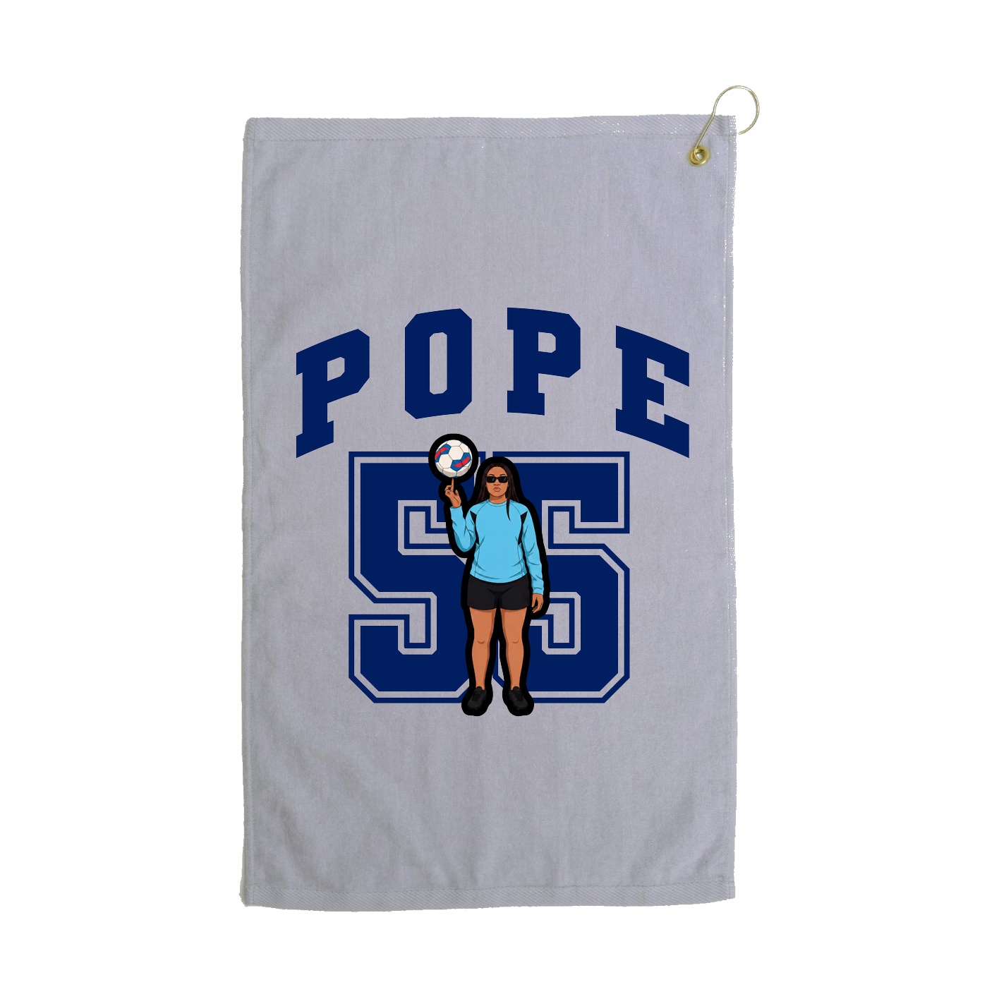 Golf Towel — Number in Grey